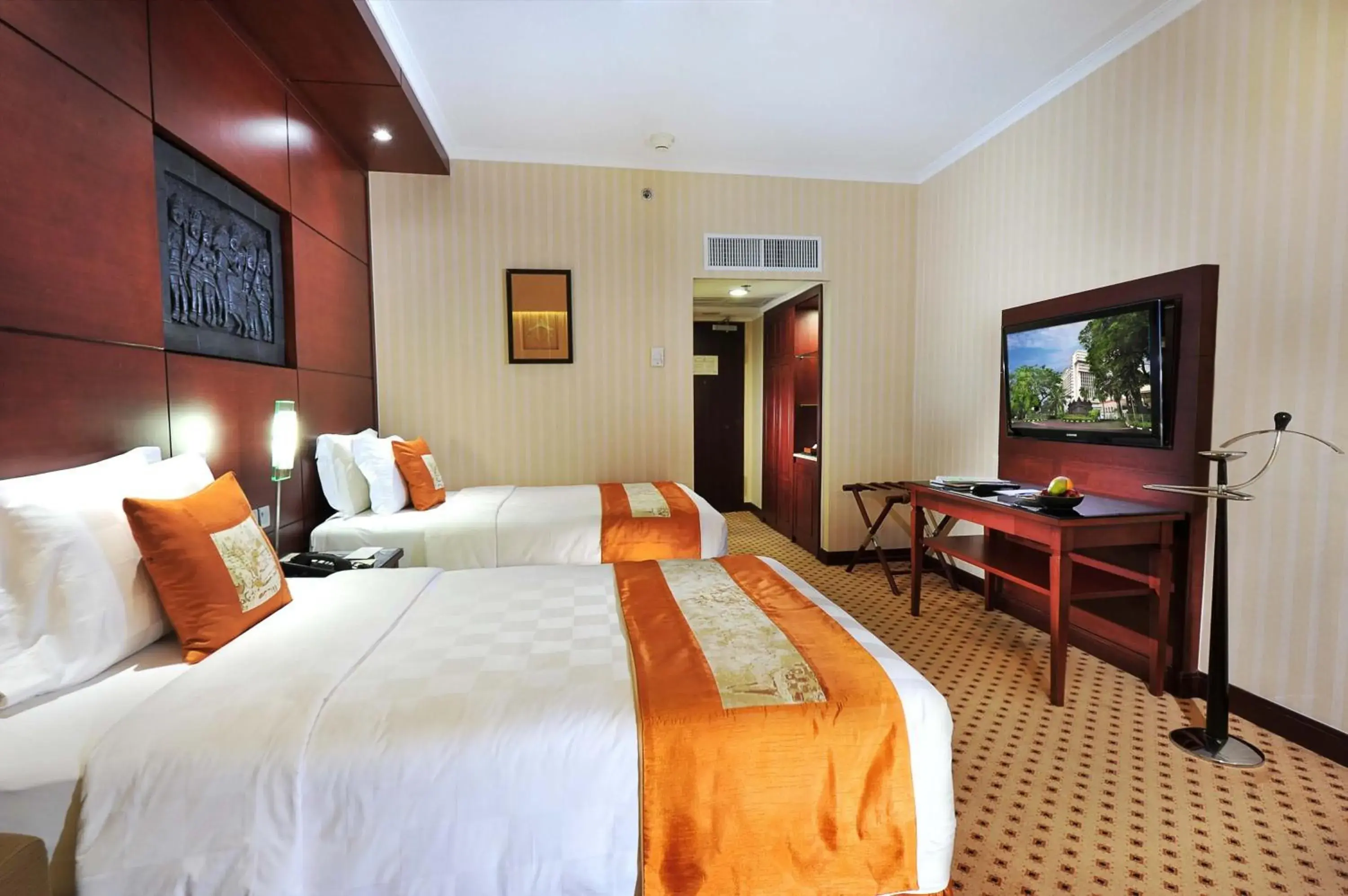 Bed in Borobudur Jakarta Hotel