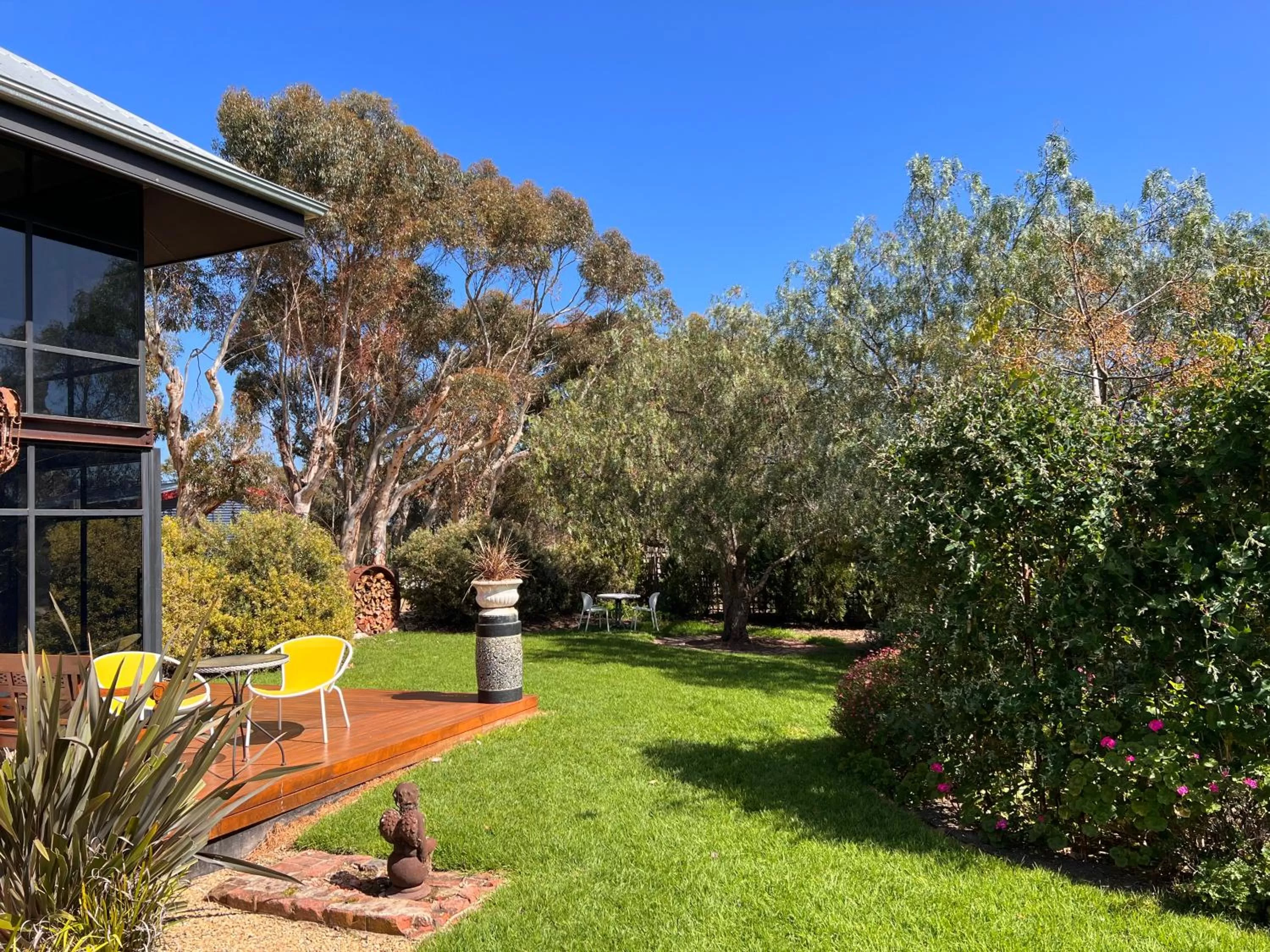 Garden view in The Old Chaff Mill Organic Vineyard Retreat