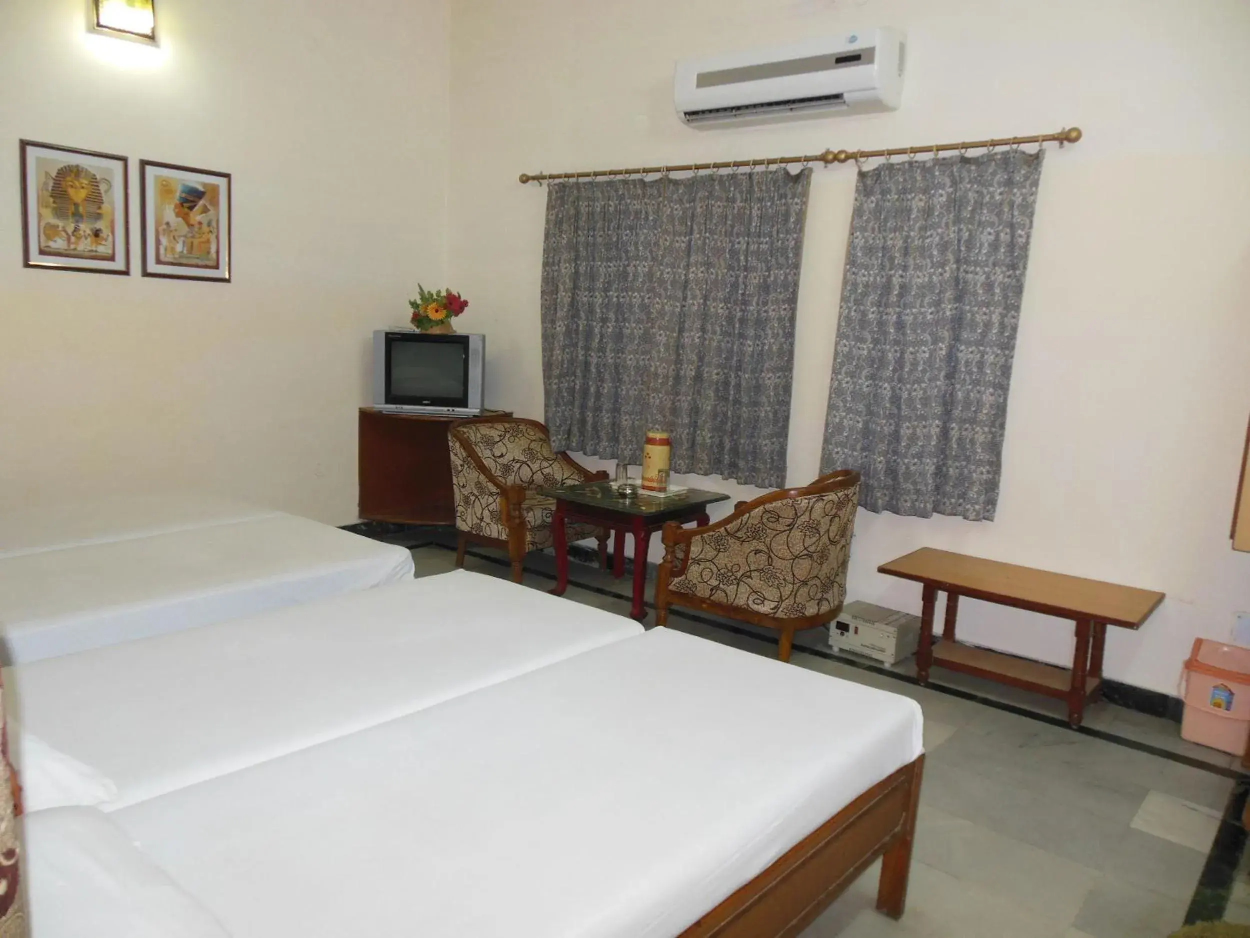 TV and multimedia, Bed in Hotel Taj Plaza, VIP Road, Agra