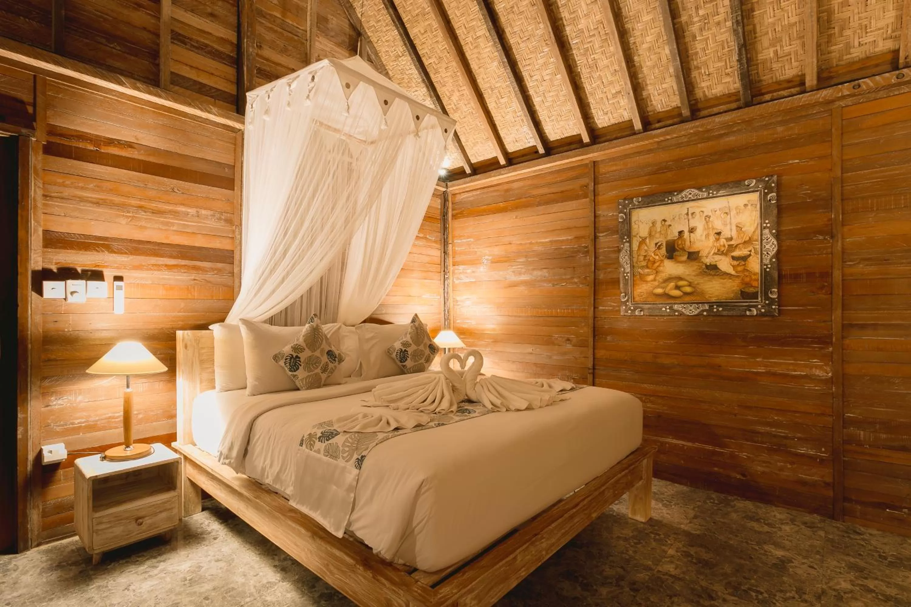 Bed in Nauna Villa Ubud