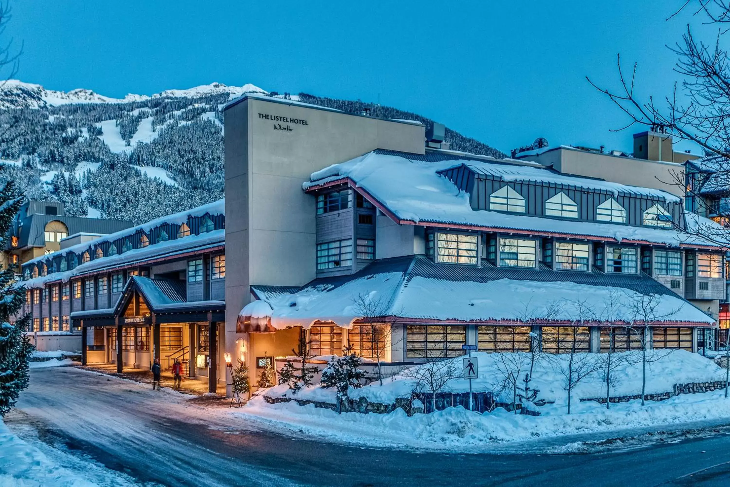 Property building, Winter in The Listel Hotel Whistler