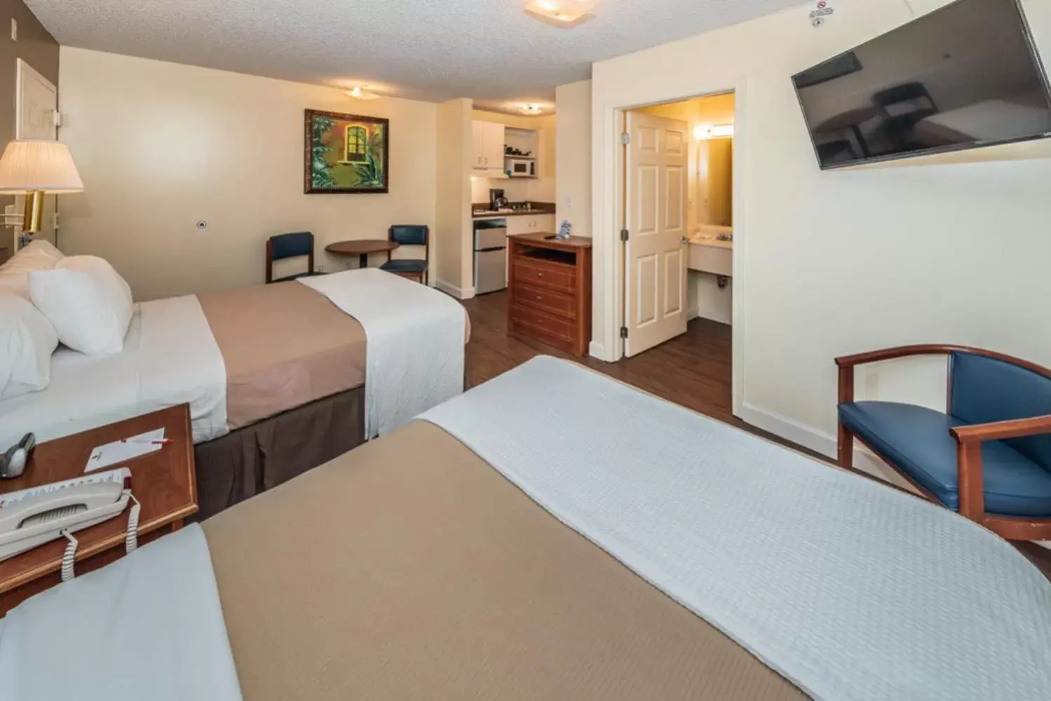 Bed in Tampa Bay Extended Stay Hotel