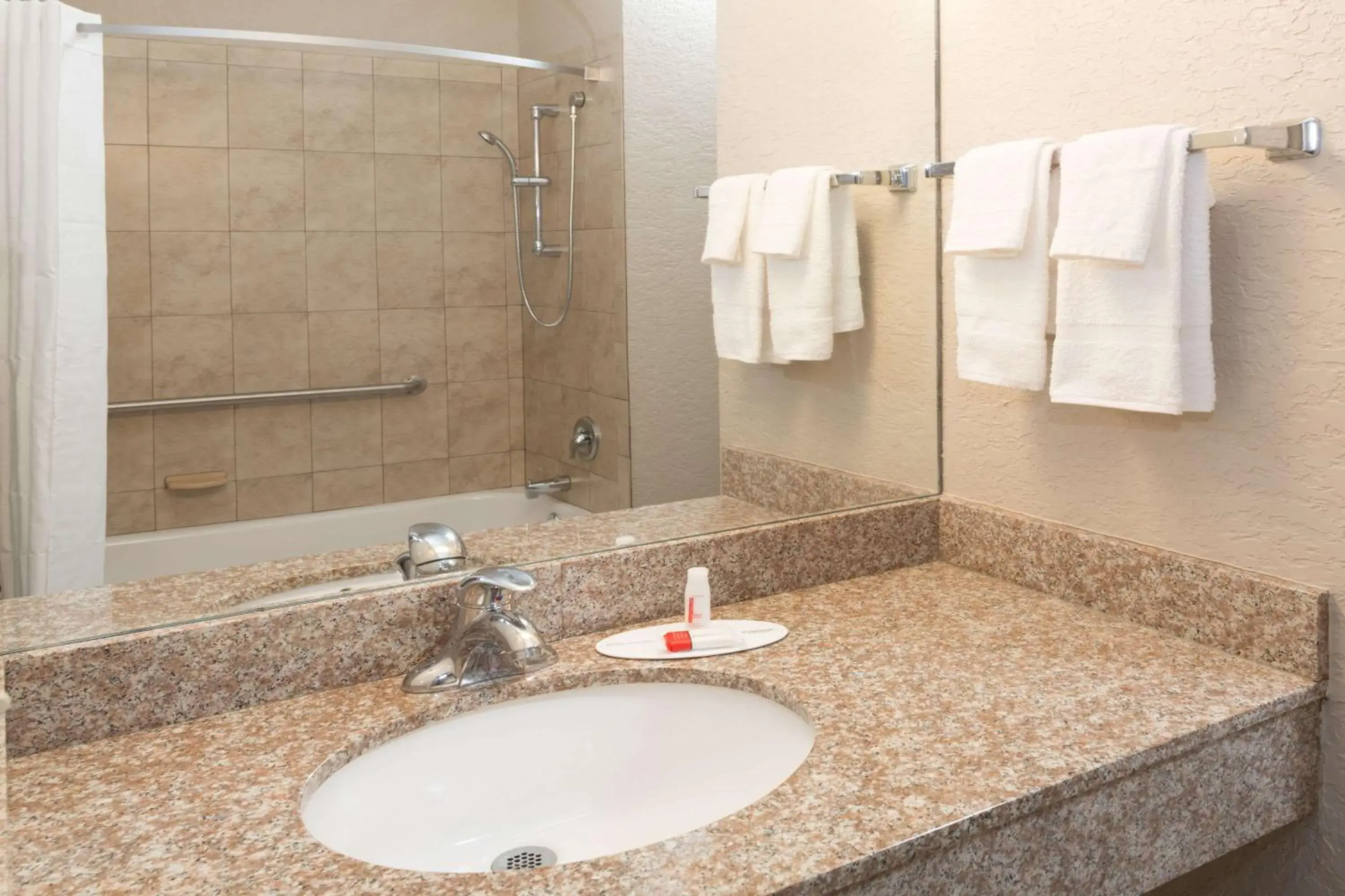 Queen Room with Roll-In Shower - Mobility/Hearing Accessible - Non-Smoking in Super 8 by Wyndham Pompano Beach Queen Room with Roll-In Shower - Mobility/Hearing Accessible - Non-Smoking in Super 8 by Wyndham Pompano Beach