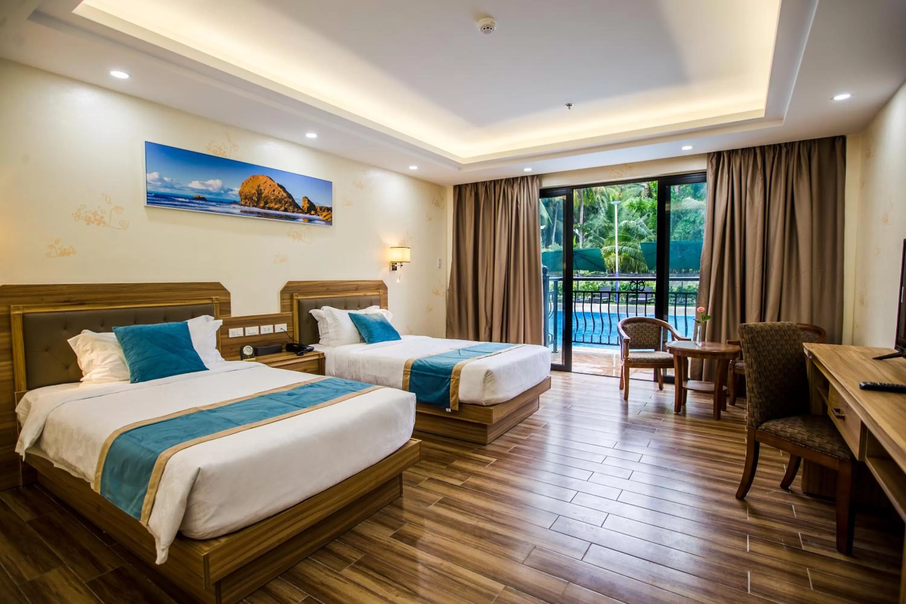 Photo of the whole room, Bed in Costa Palawan Resort