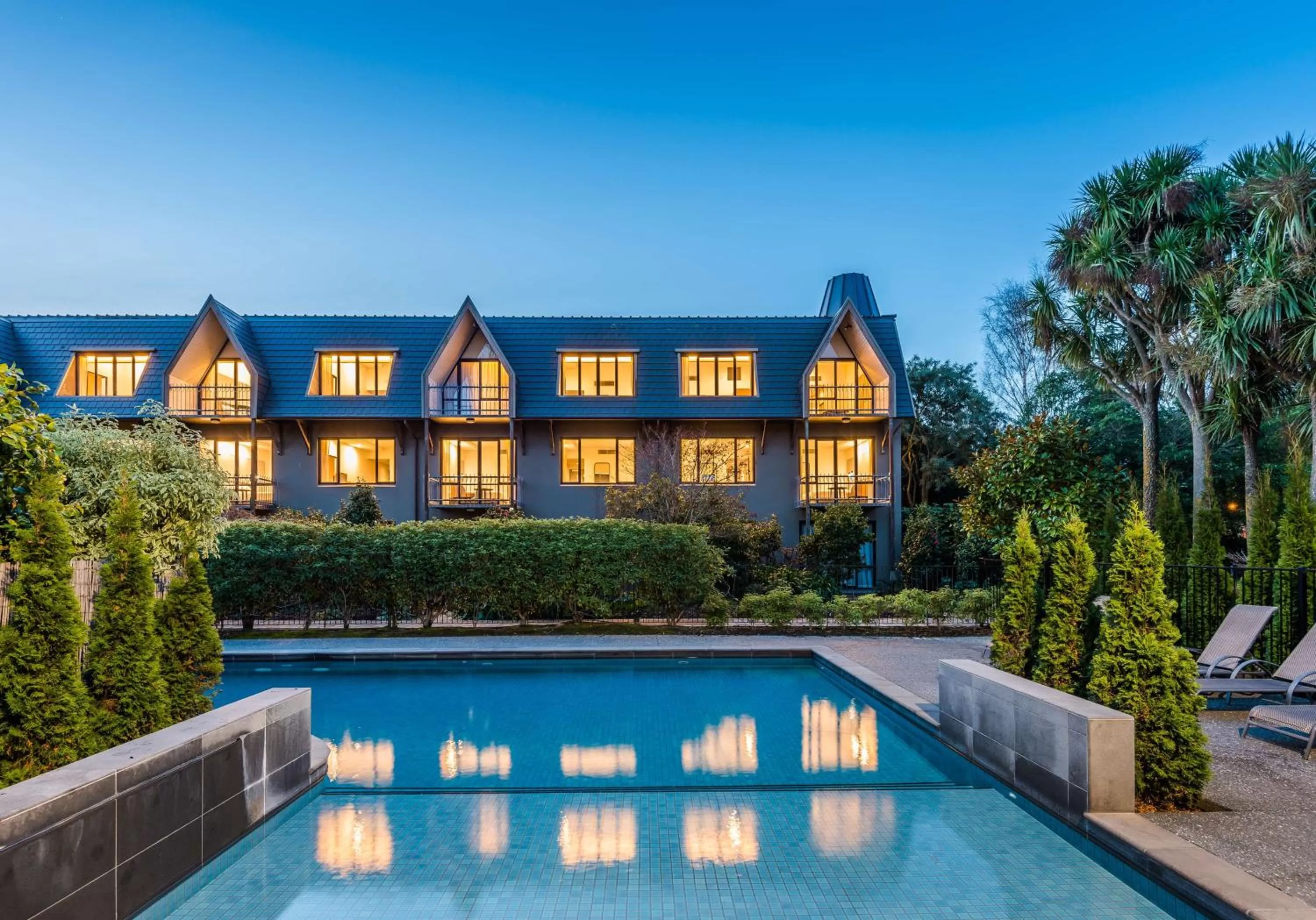 Pool view in Chateau On The Park - Christchurch, A Doubletree By Hilton