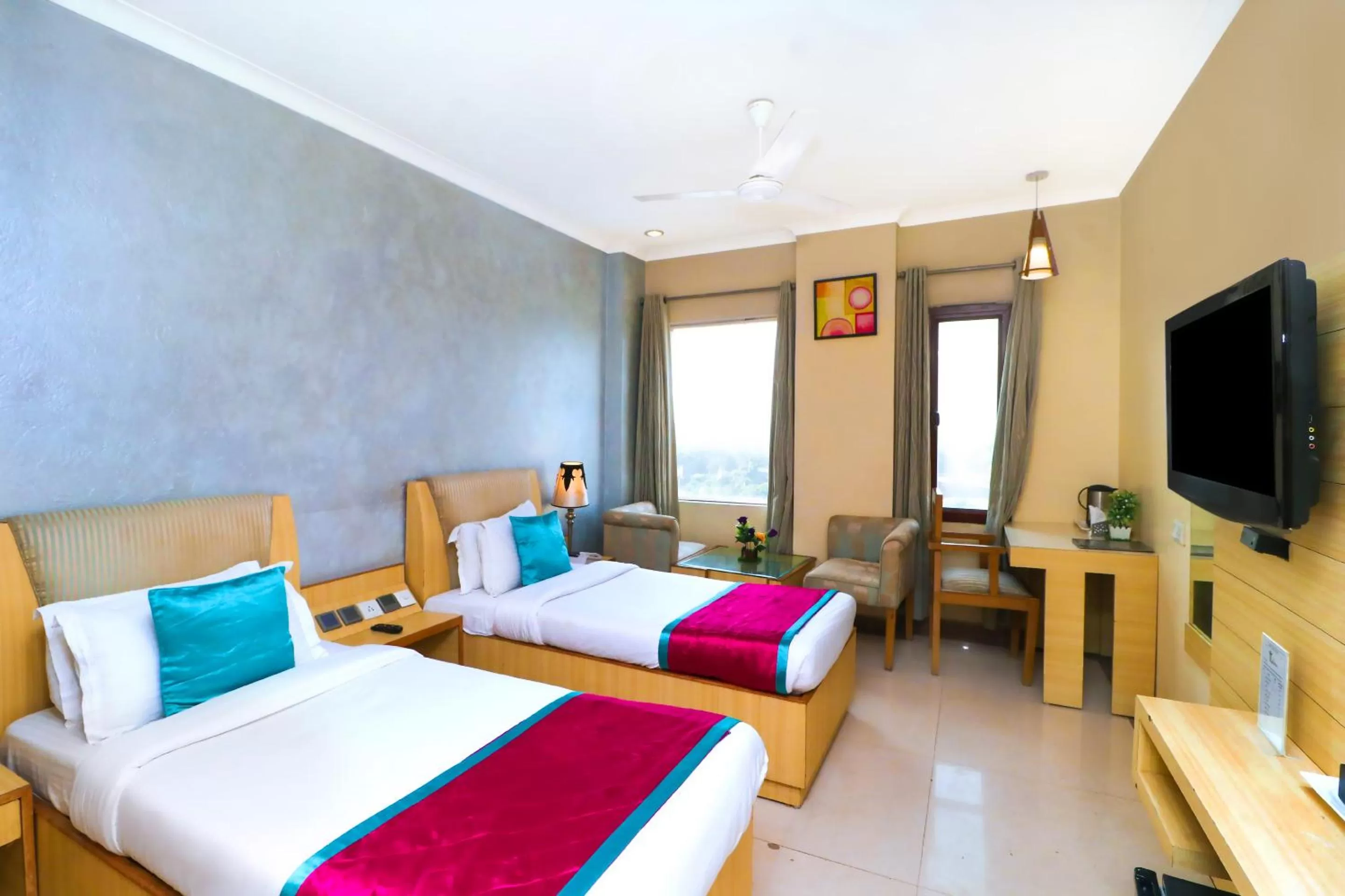 View (from property/room), Bed in Hotel Rajshree & Spa