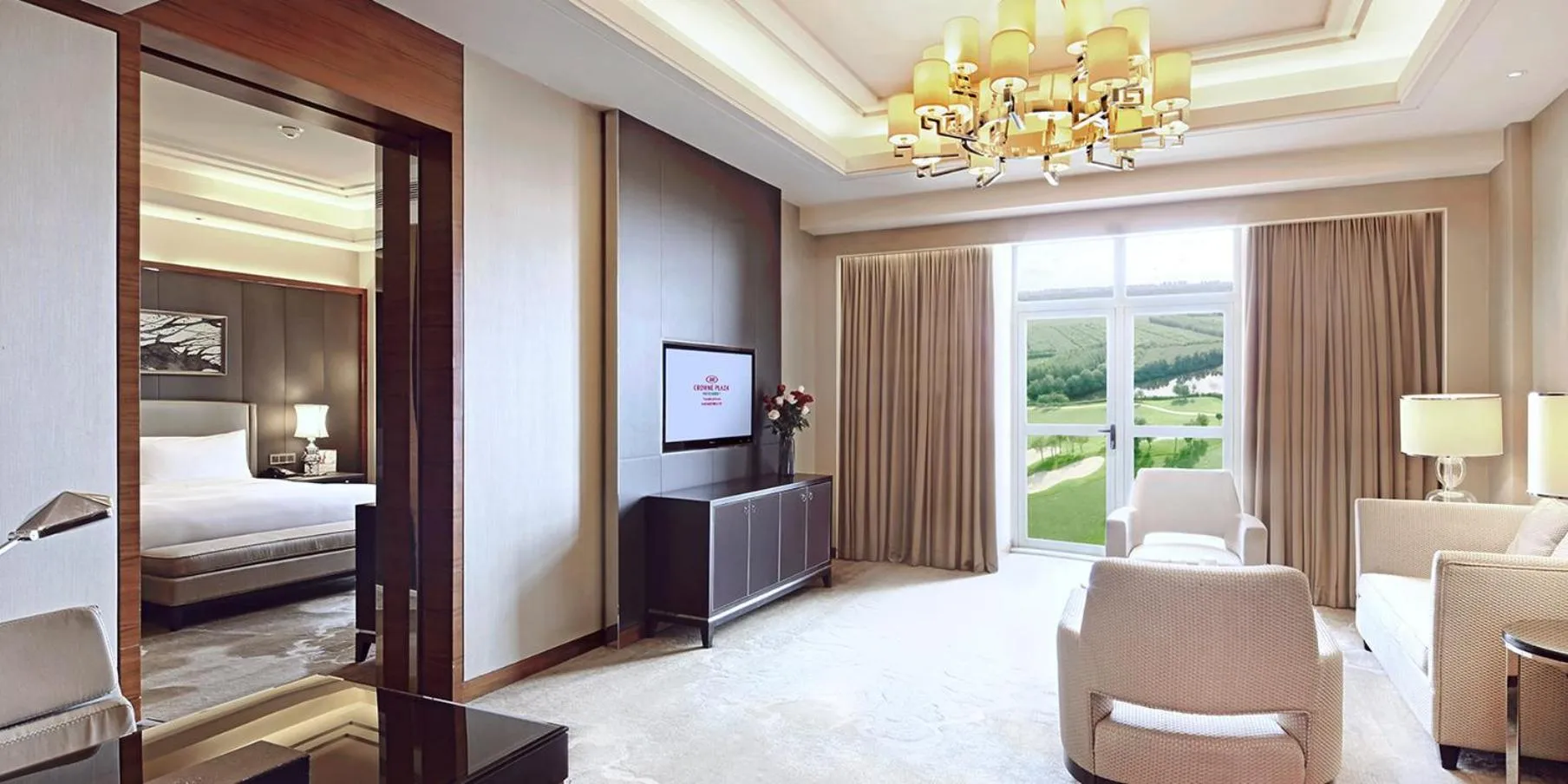 Photo of the whole room, Bed in Crowne Plaza Tianjin Jinnan by IHG