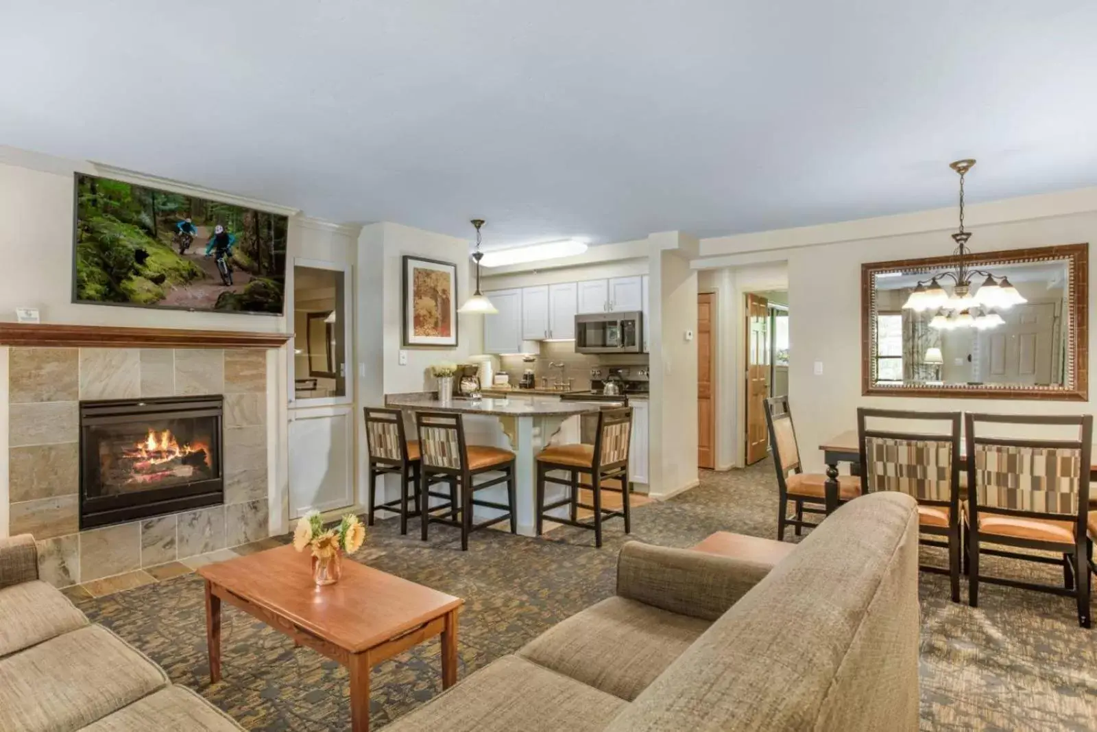 Living room, Seating Area in Bluegreen's StreamSide at Vail