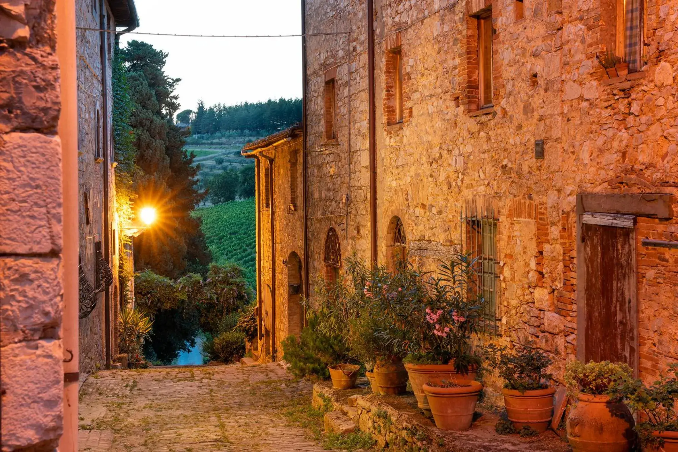 Quiet street view in Castello di Fonterutoli Wine Resort