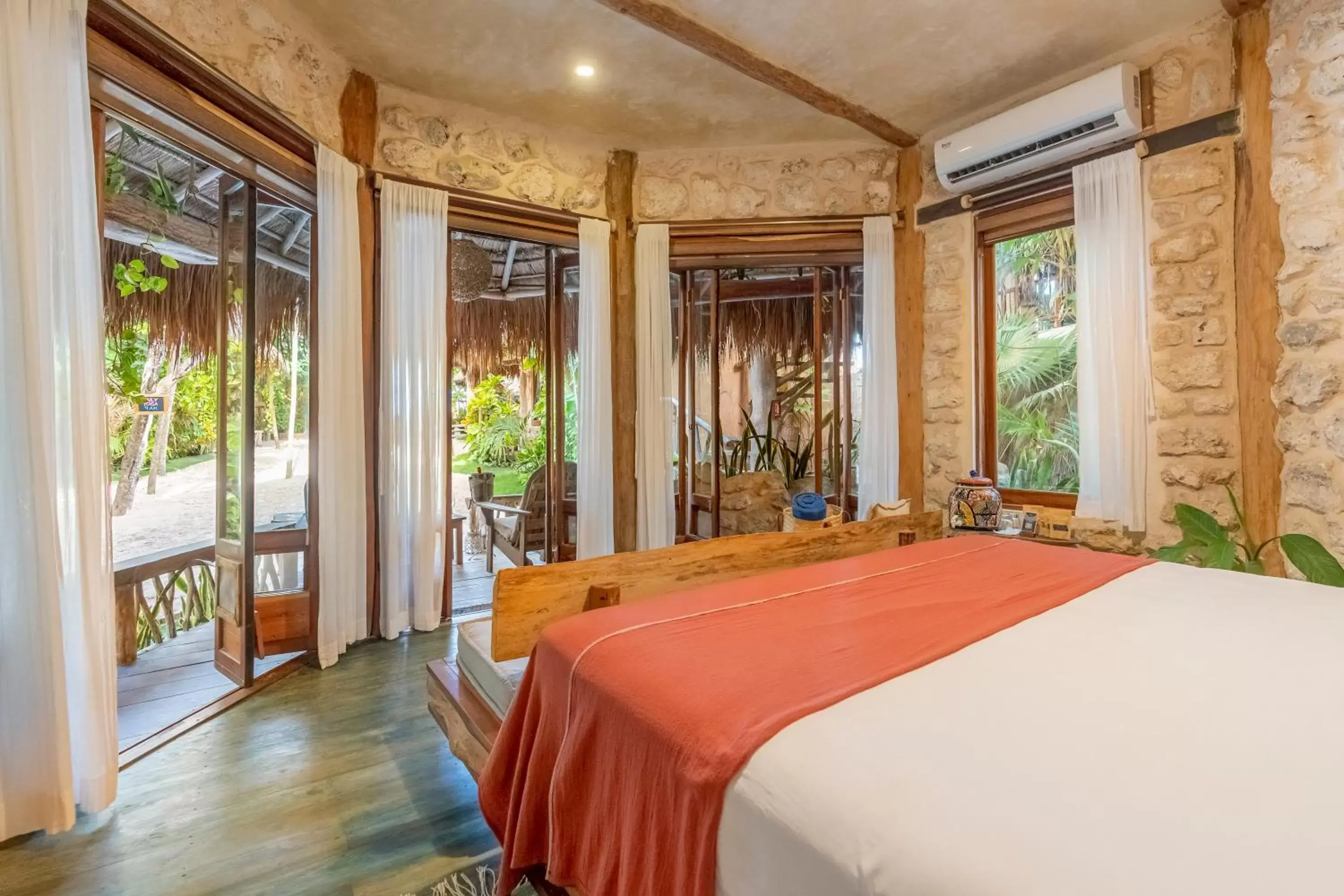 View (from property/room), Bed in Alaya Tulum