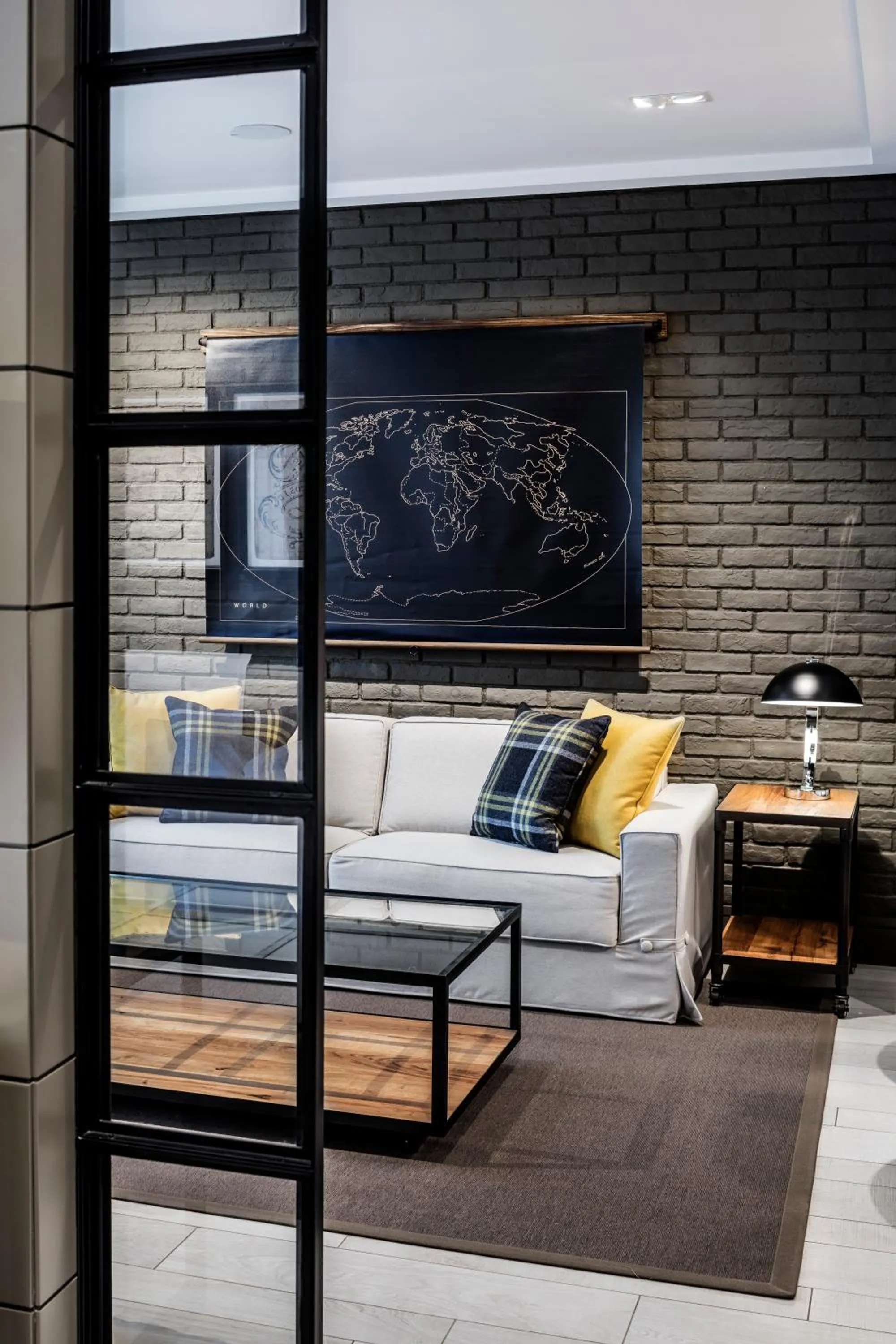 Living room, Bed in Midtown Apartments