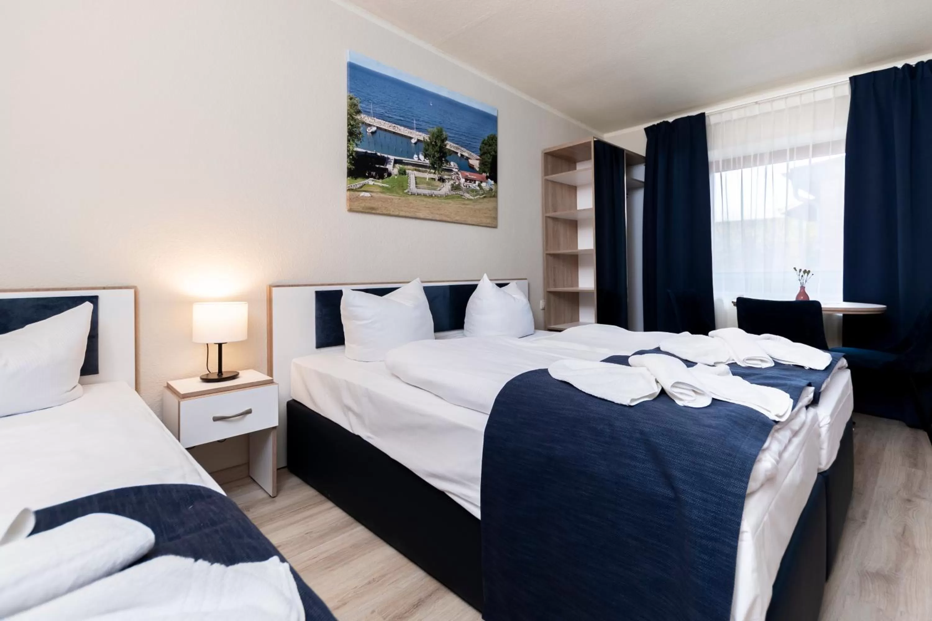 Bed in Aparthotel Stralsund Studios und Apartments