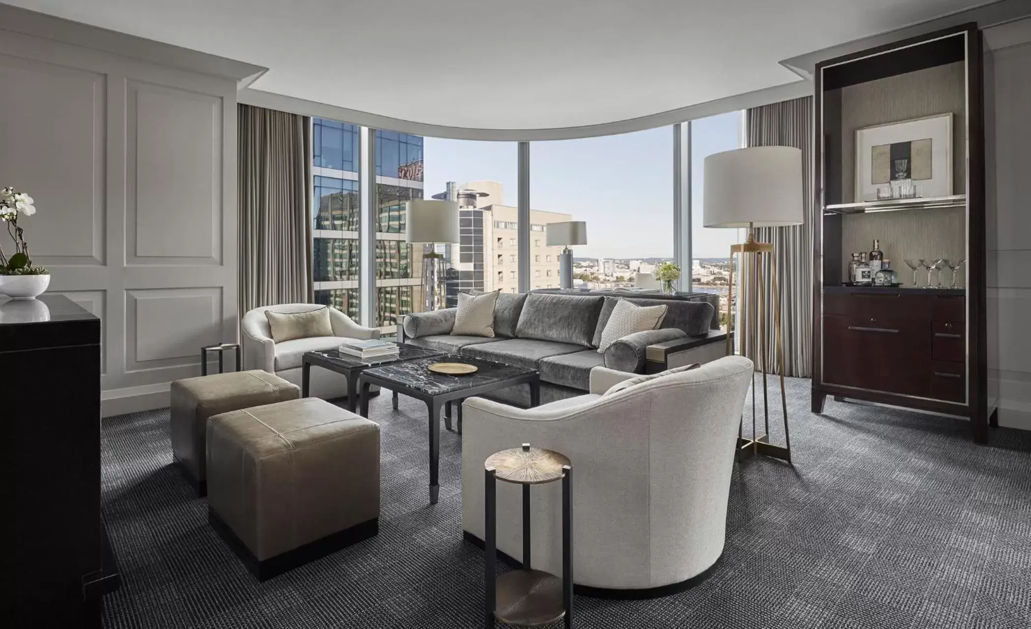 Living room, Seating Area in Four Seasons Hotel One Dalton Street, Boston