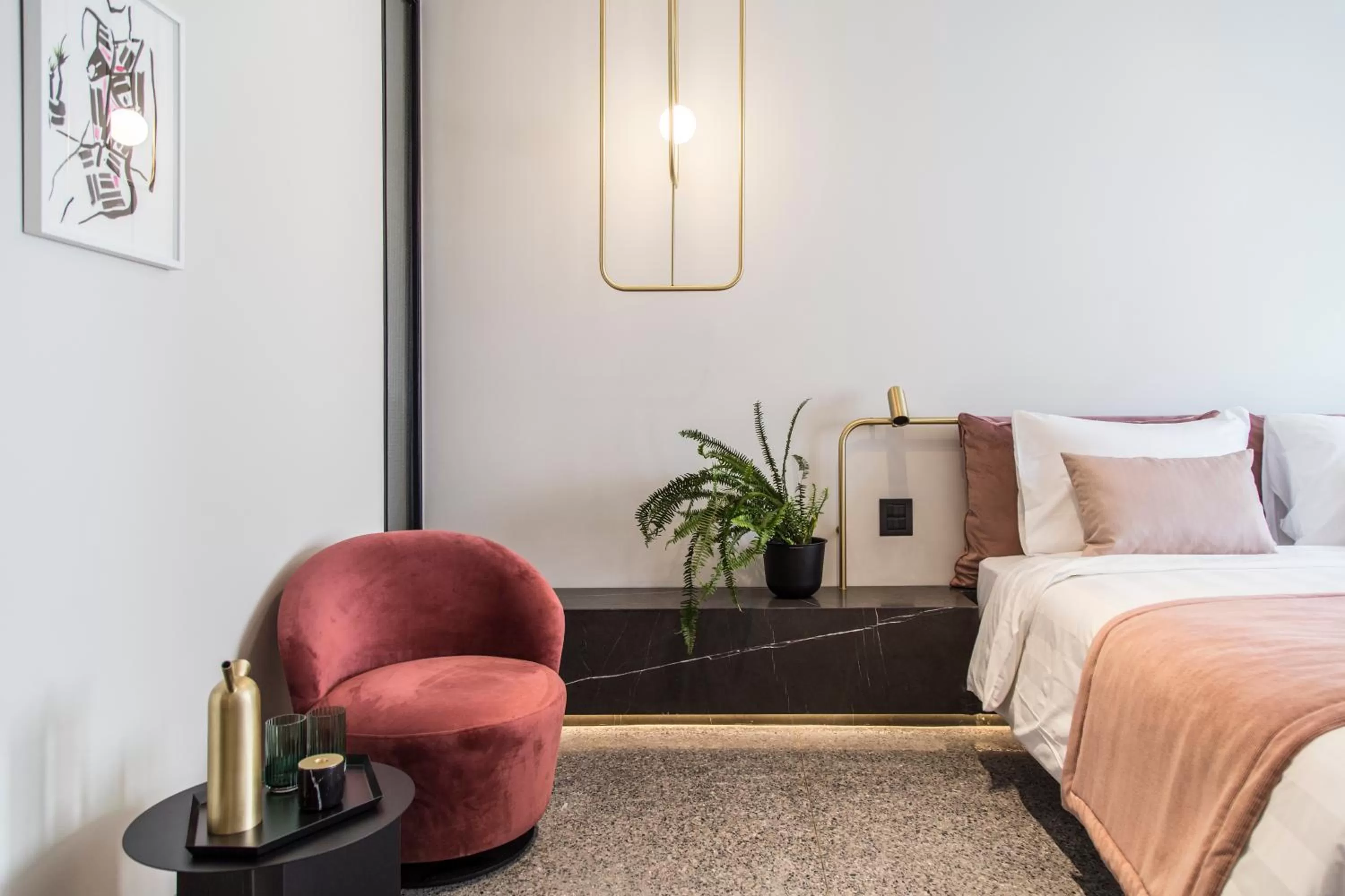 Coffee/tea facilities, Bed in Perianth Hotel, a Member of Design Hotels