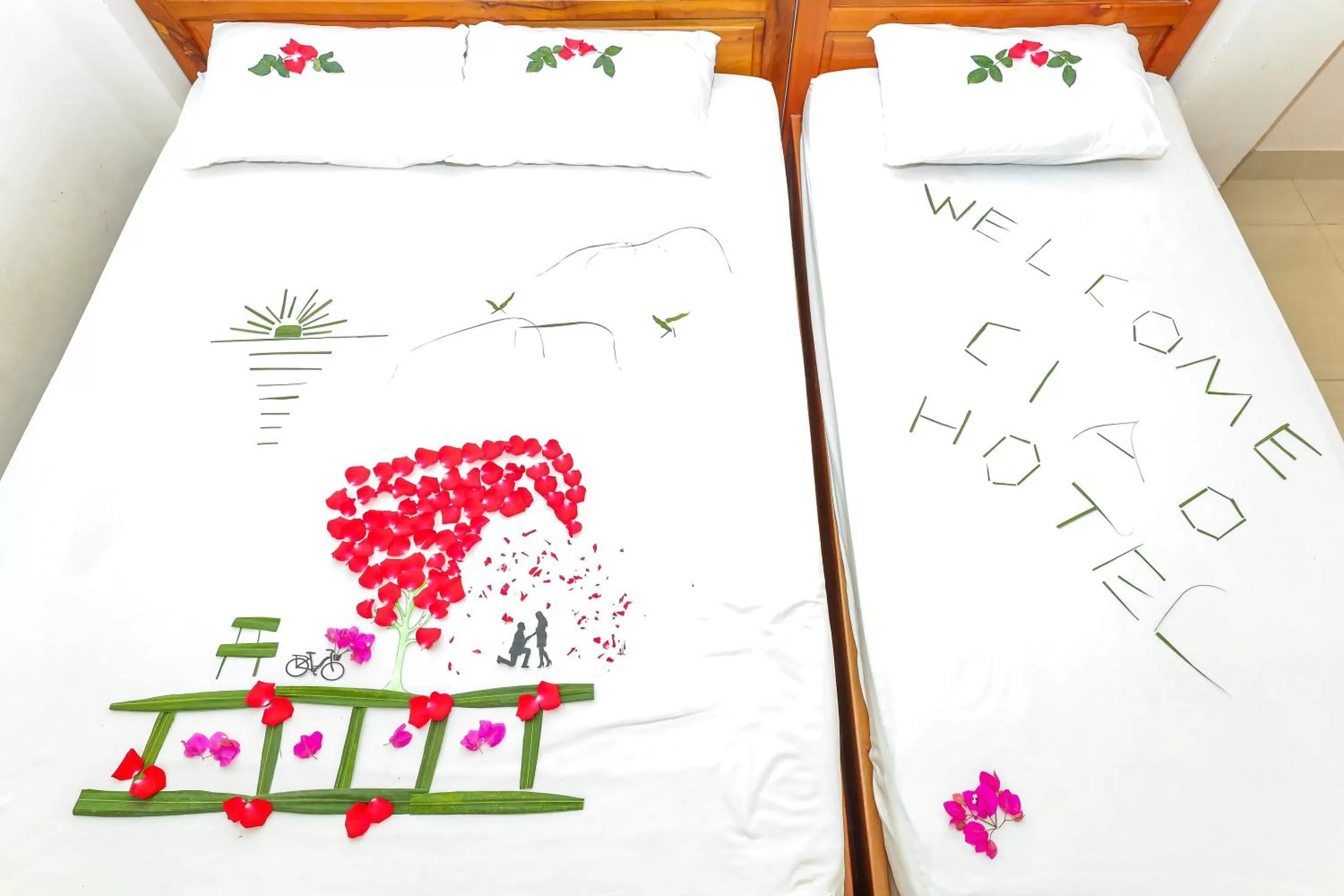 Bed, Property Logo/Sign in Ciao Hồng Phúc Hotel