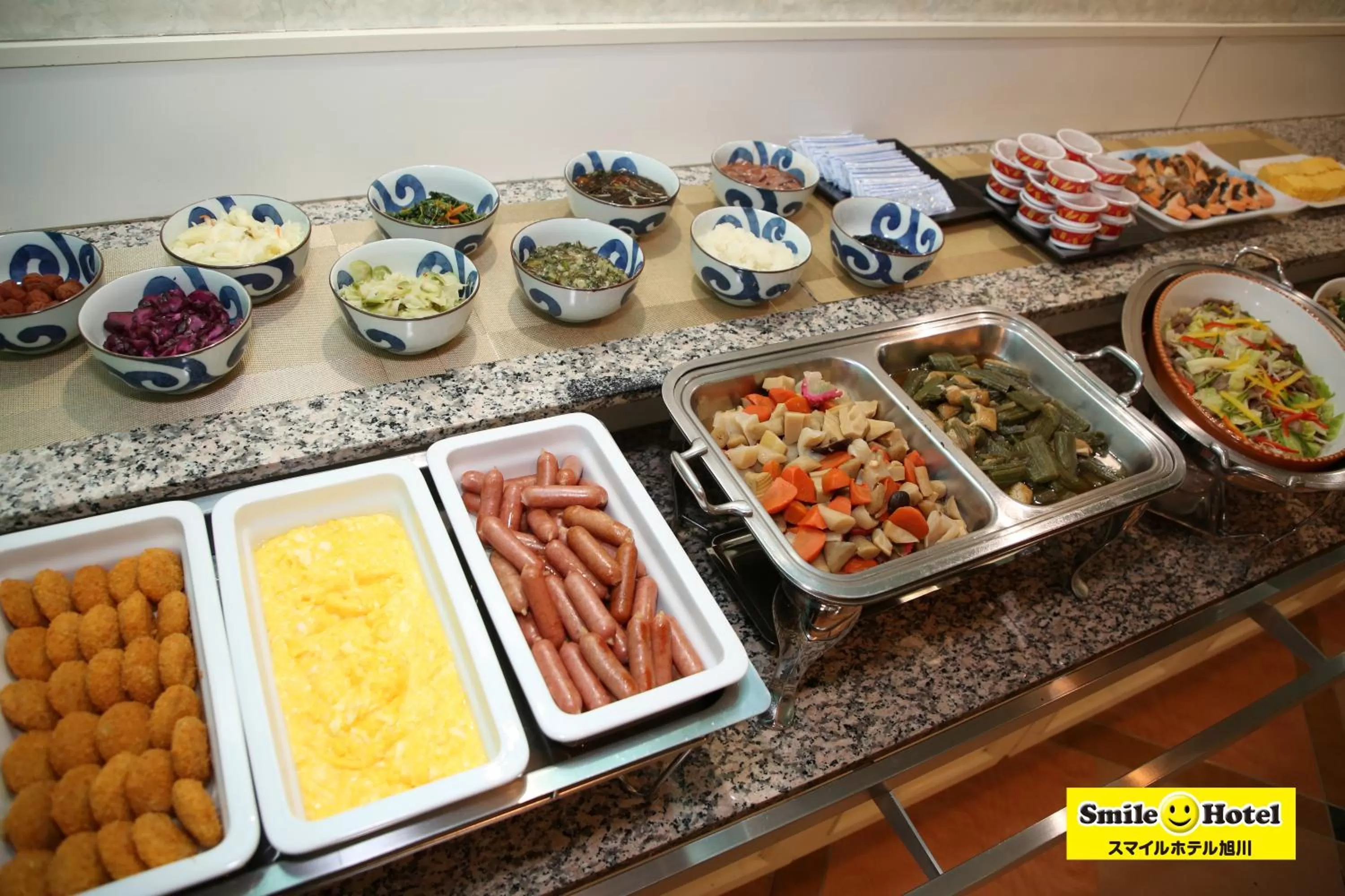 Buffet breakfast in Smile Hotel Asahikawa