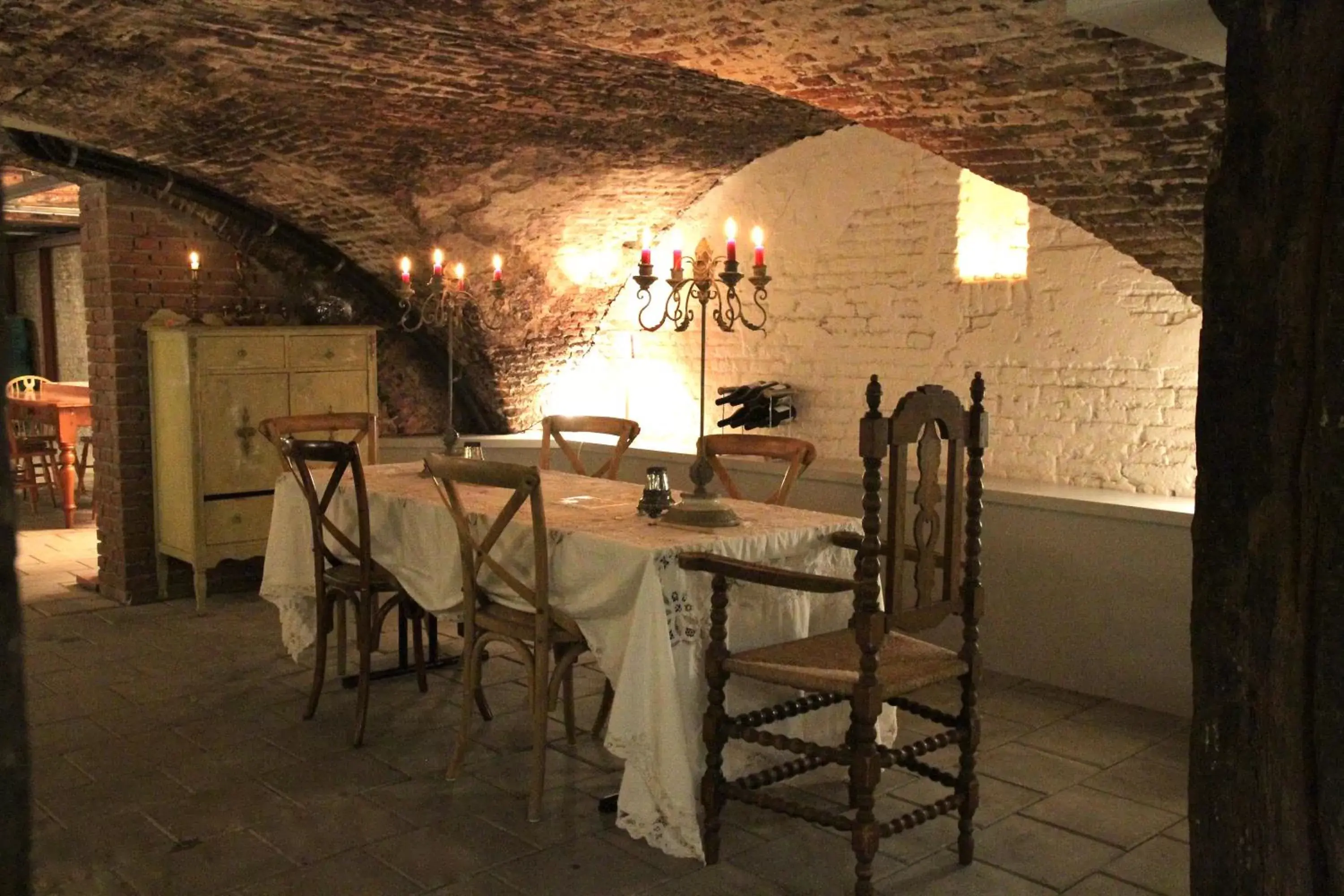 Dining Area in Top apartment along canal in historic centre