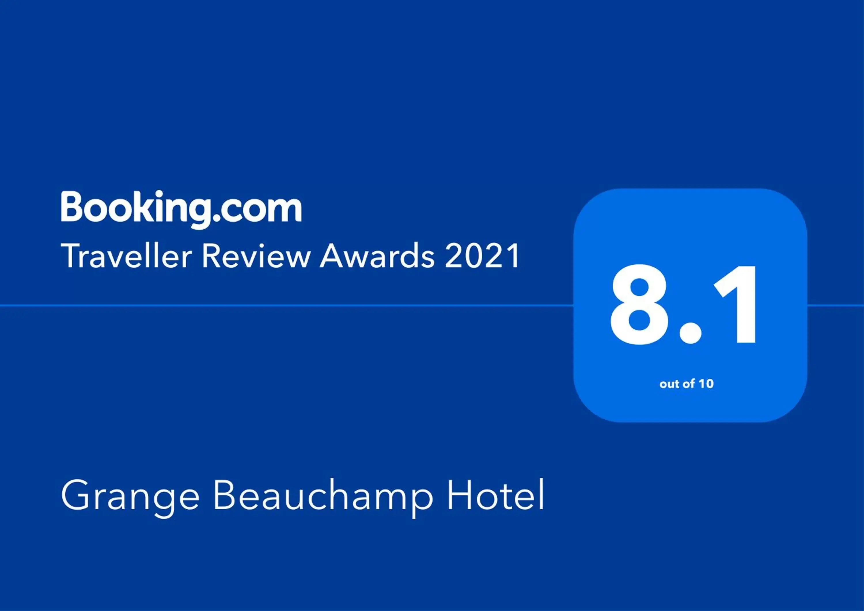 Certificate/Award, Logo/Certificate/Sign/Award in Grange Beauchamp Hotel