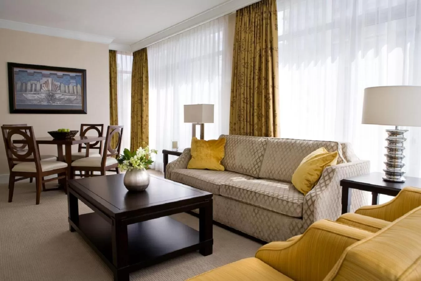 Living room in L'Hermitage Hotel