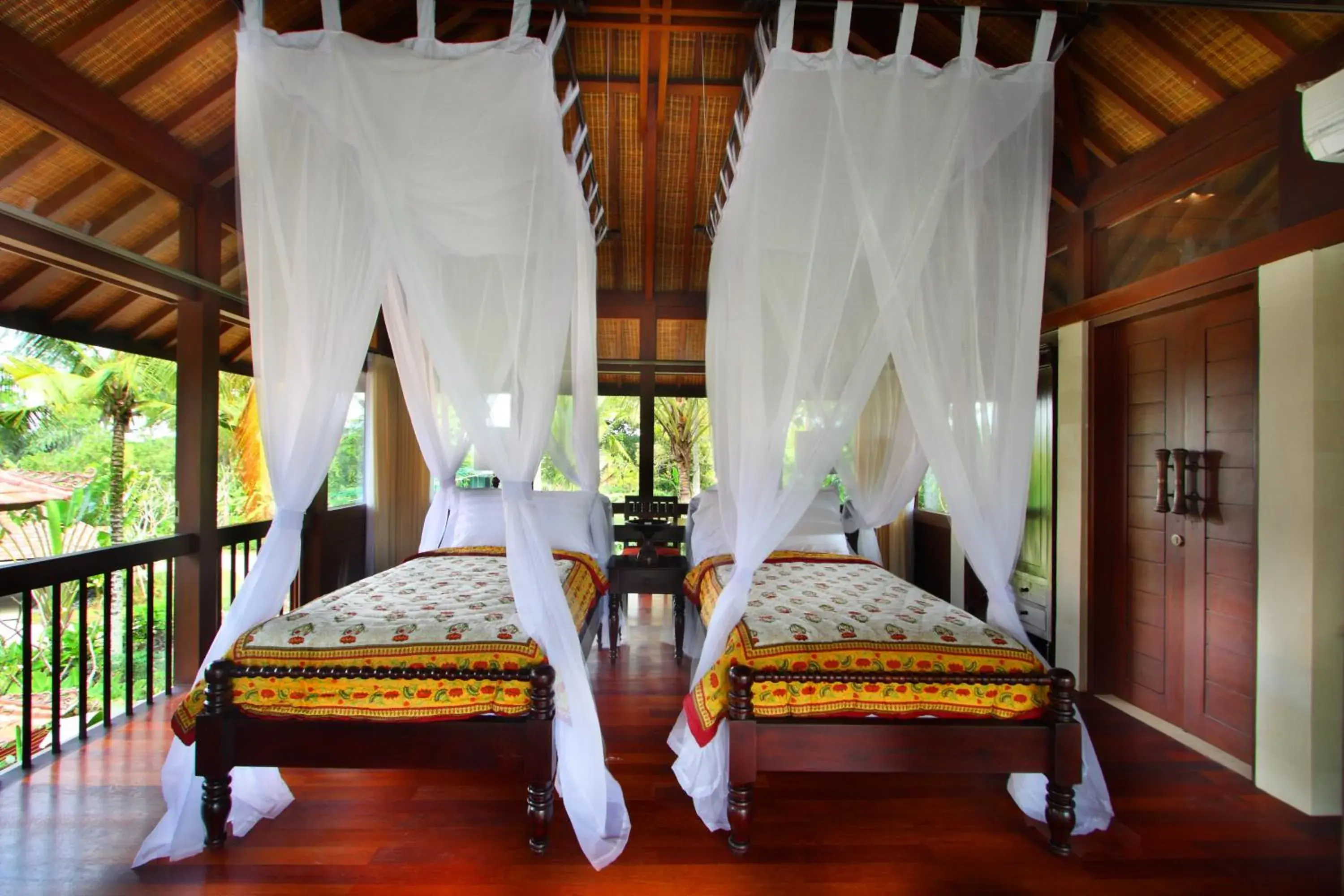 Patio, Bed in BeingSattvaa Luxury Ubud - CHSE Certified
