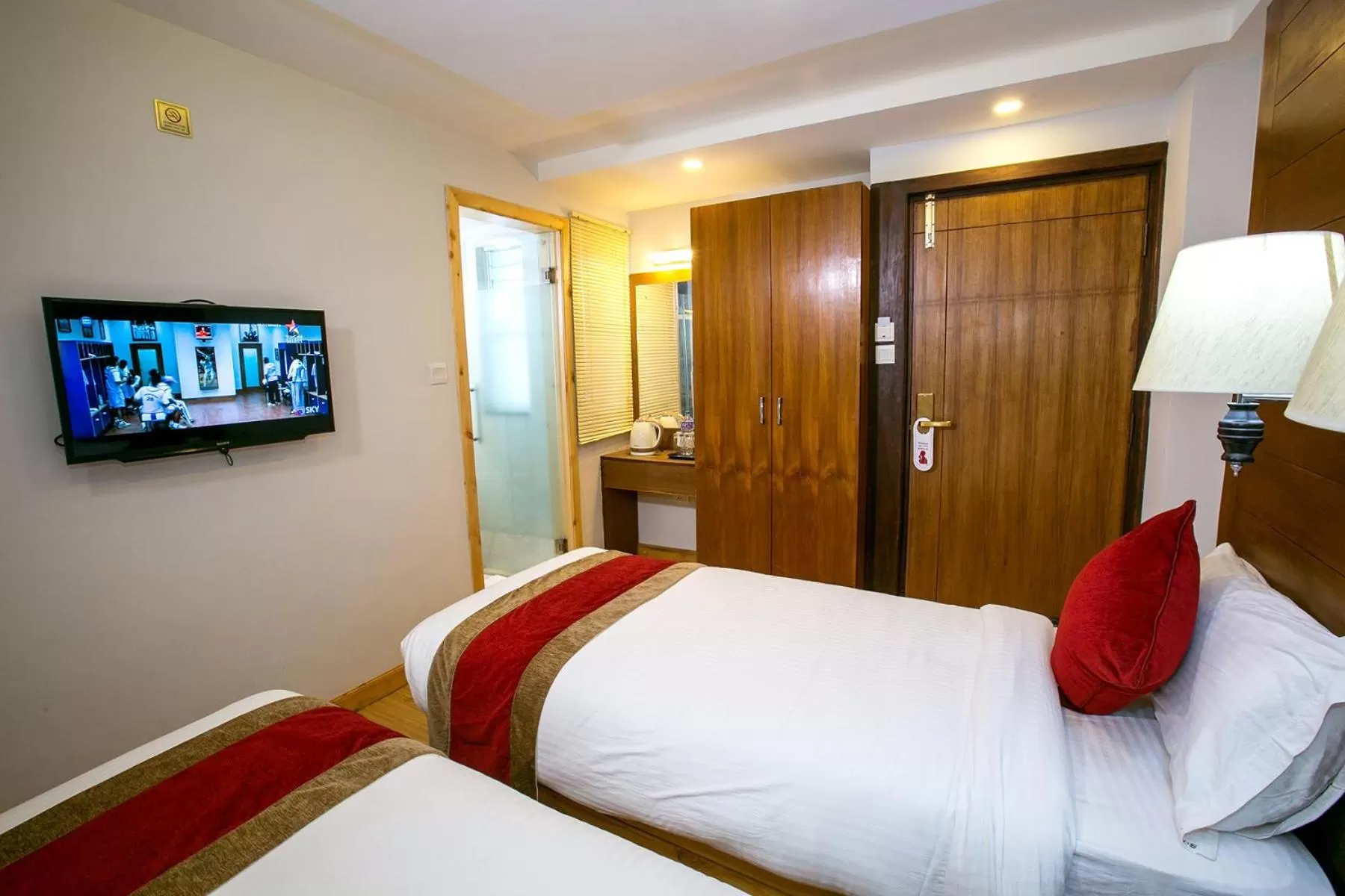 Bed in Beautiful Kathmandu Hotel