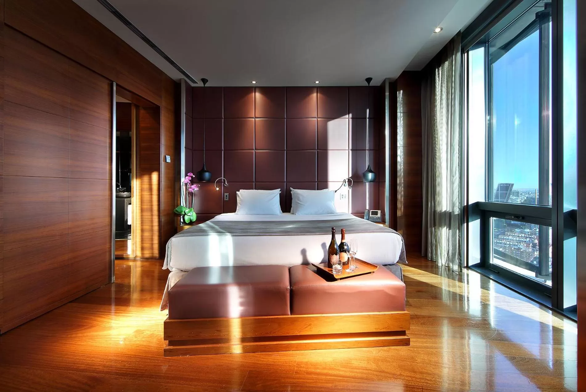 Bed in Eurostars Madrid Tower