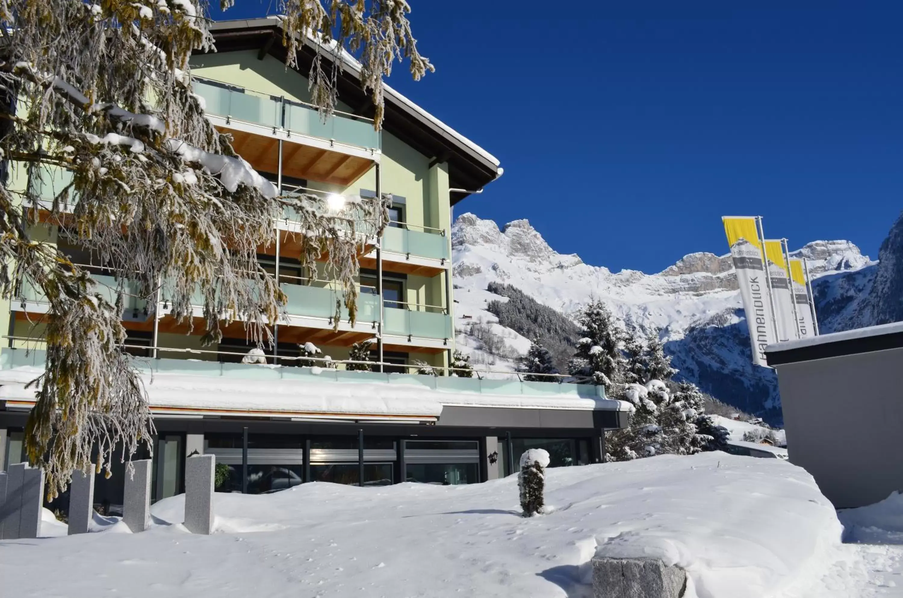 Facade/entrance, Winter in Hotel Hahnenblick