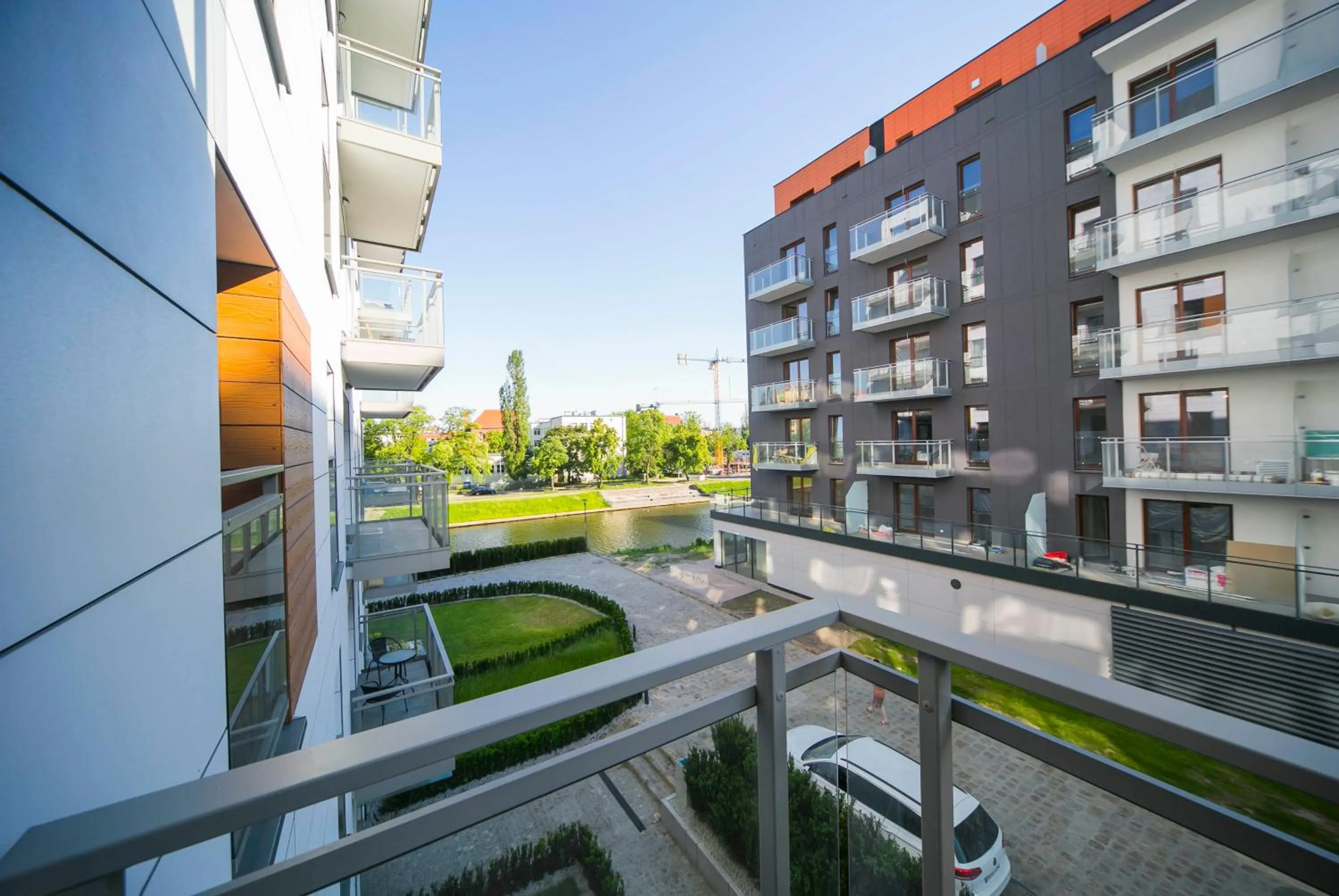 Balcony/Terrace in GRANO APARTMENTS Gdańsk Motława SPA & Wellness