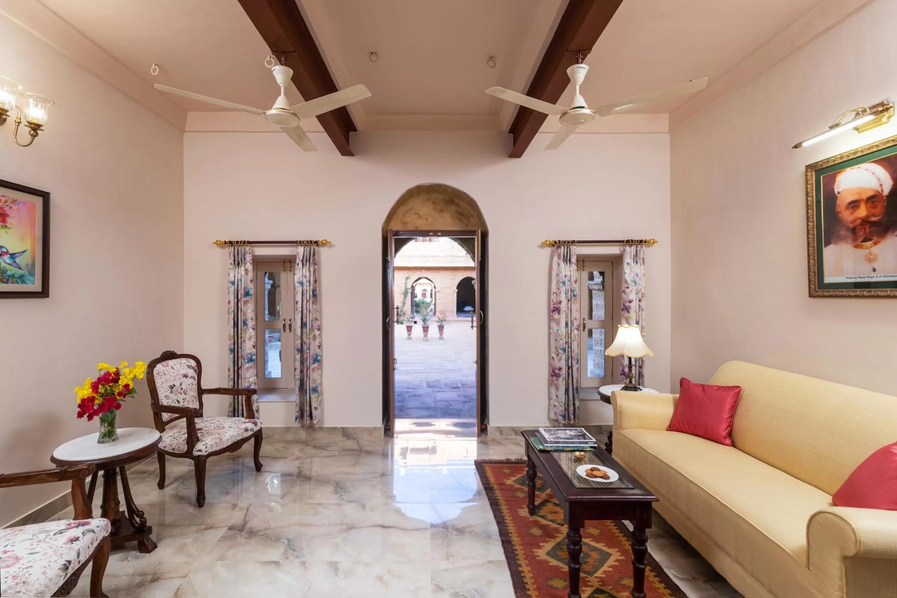 Living room in WelcomHeritage Mohangarh Fort