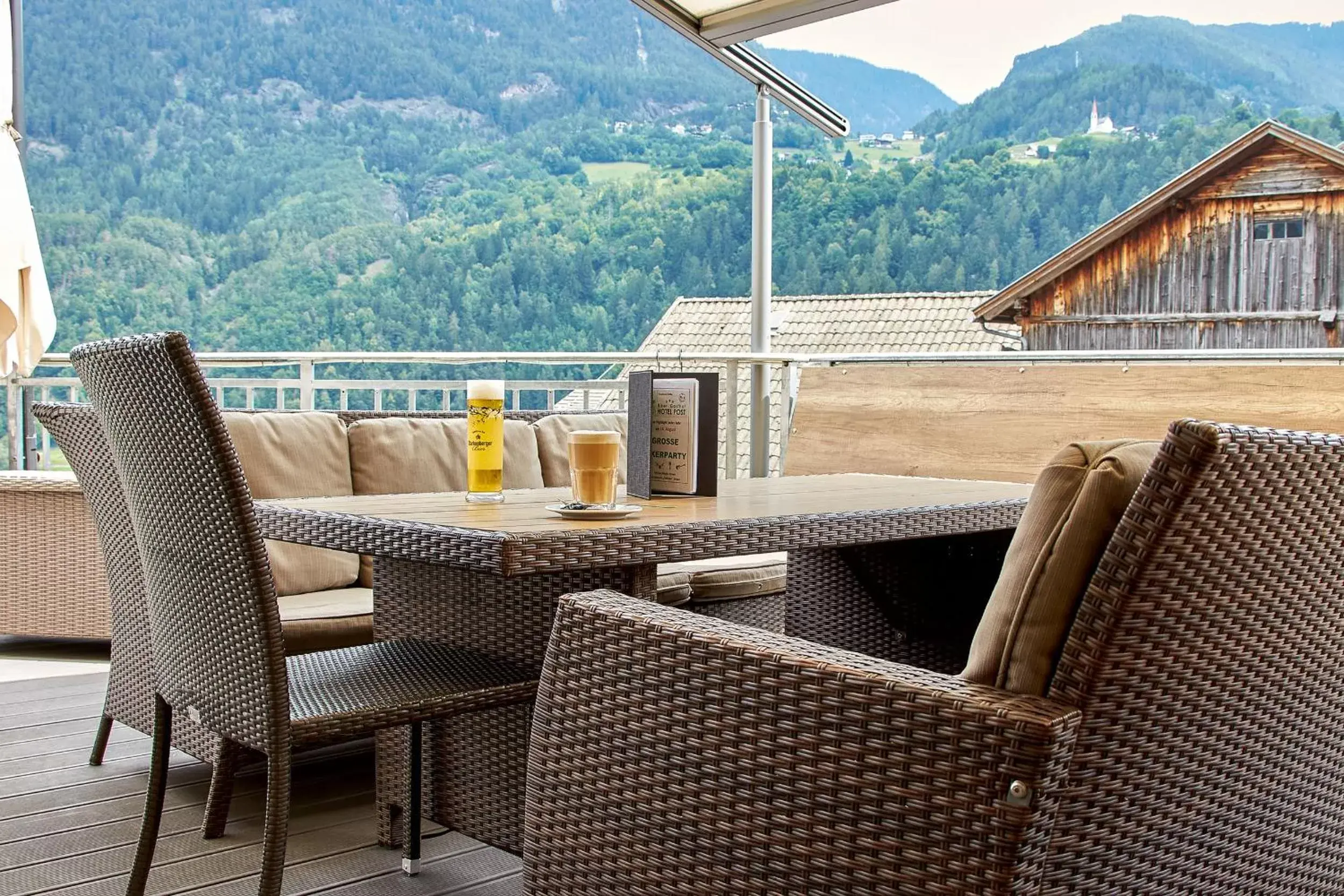 Balcony/Terrace, Mountain View in Gasthof Hotel Post