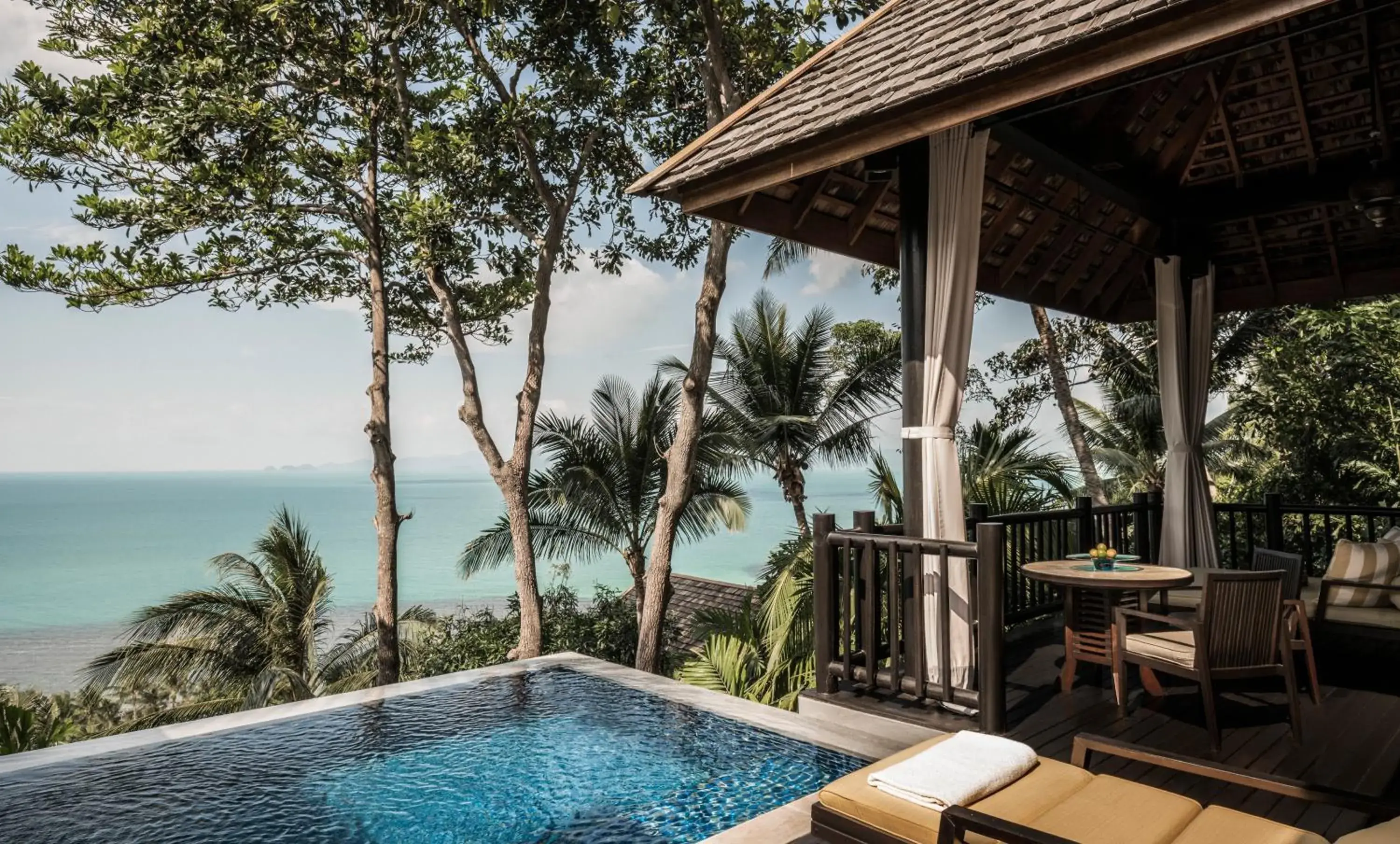 Balcony/Terrace, Swimming Pool in Four Seasons Resort Koh Samui