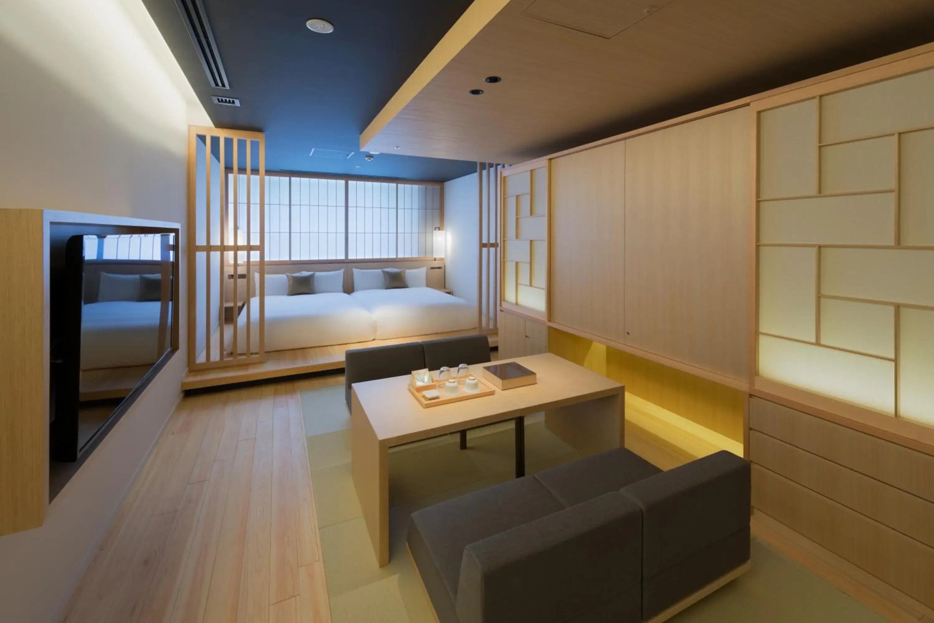 Photo of the whole room, Seating Area in hotel kanra kyoto