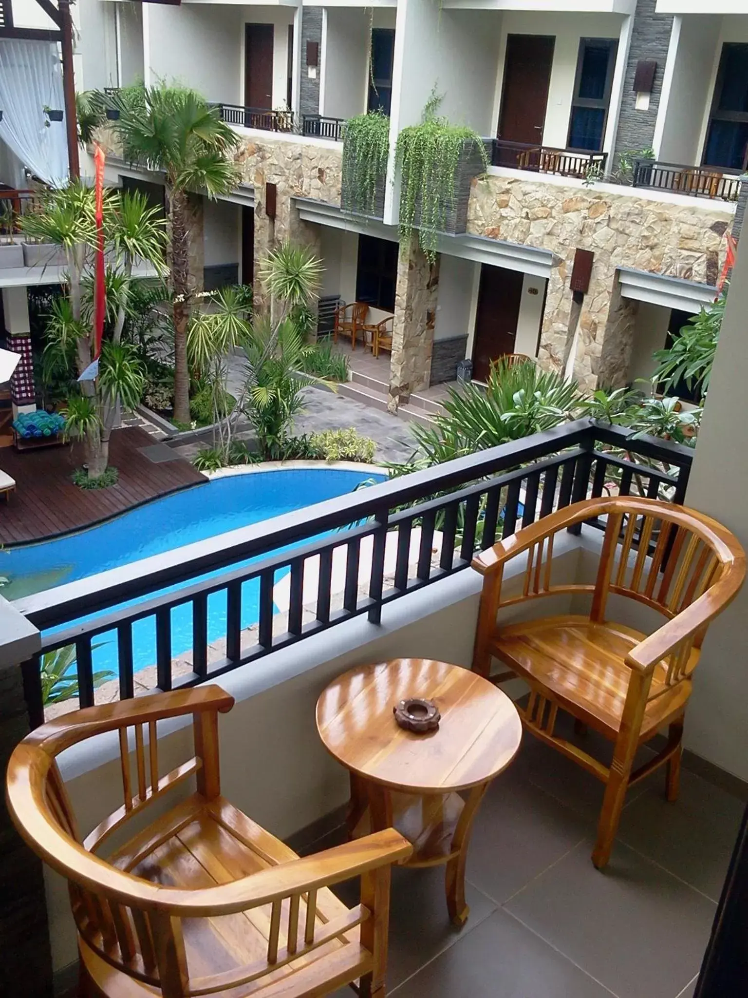 Balcony/Terrace, Pool View in Manggar Indonesia Hotel