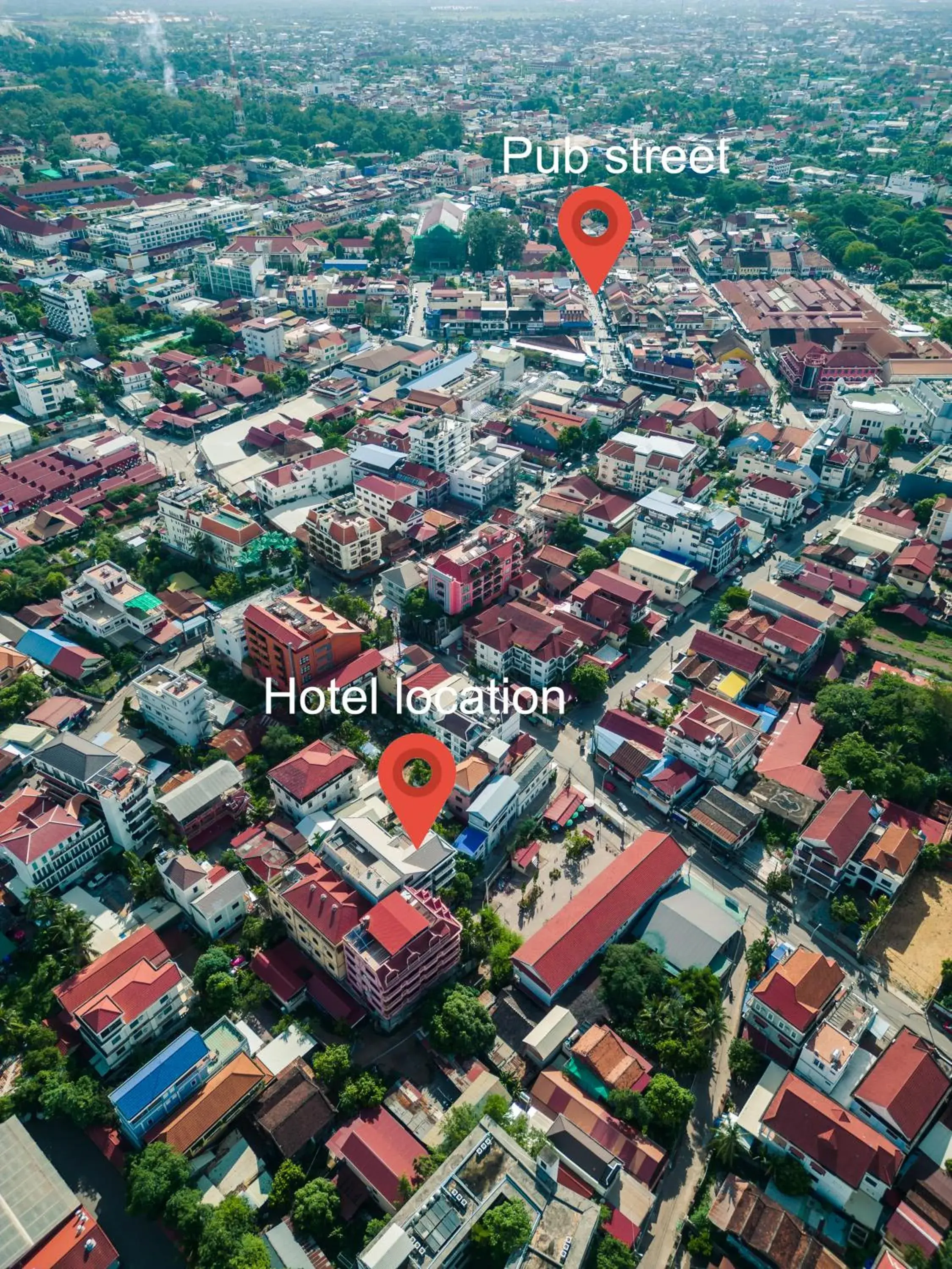 City view, Bird's-eye View in Siem Reap Comforts Hostel
