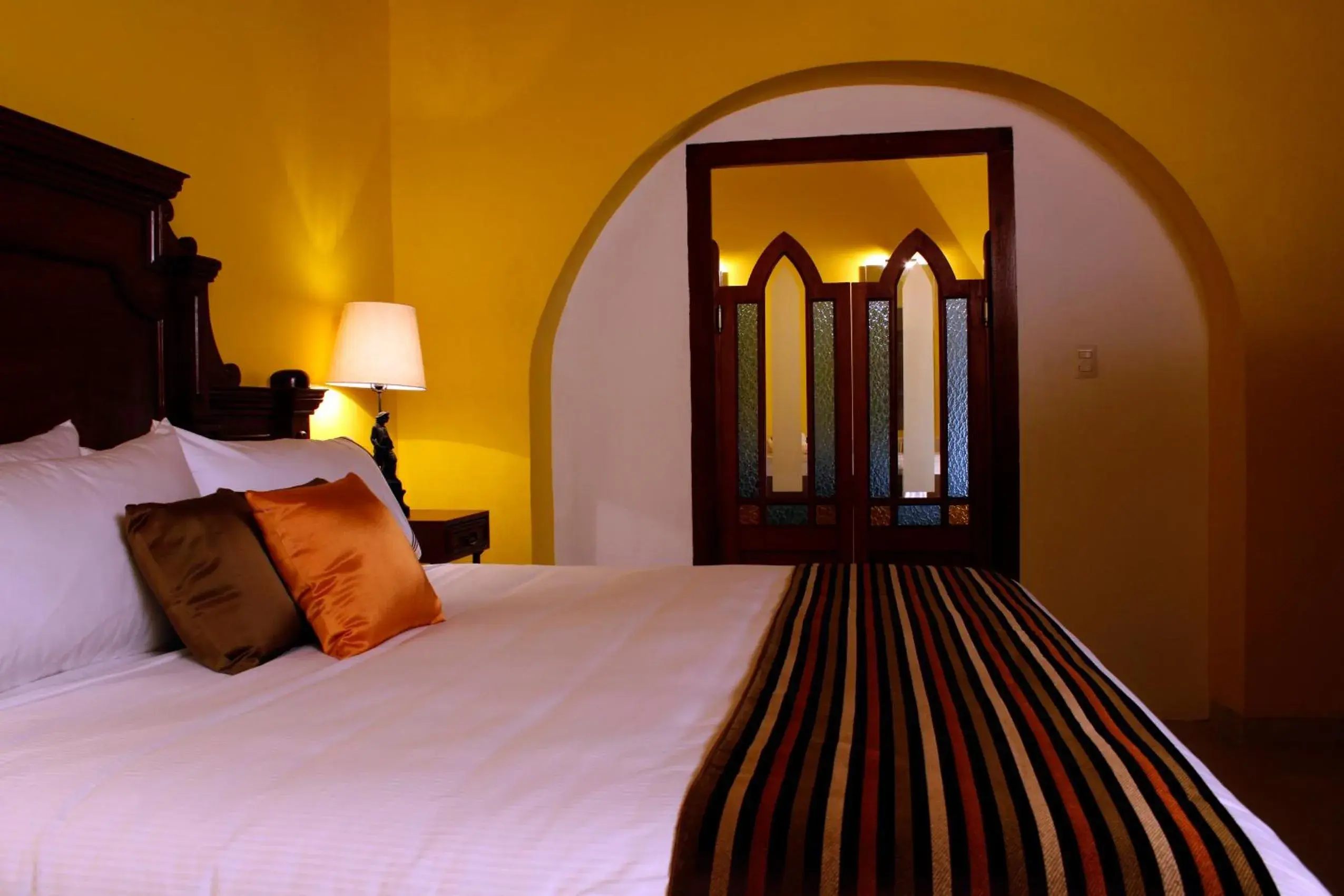 Bed in Hotel Boutique Casa Don Gustavo, Campeche Bed in Hotel Boutique Casa Don Gustavo, Campeche
