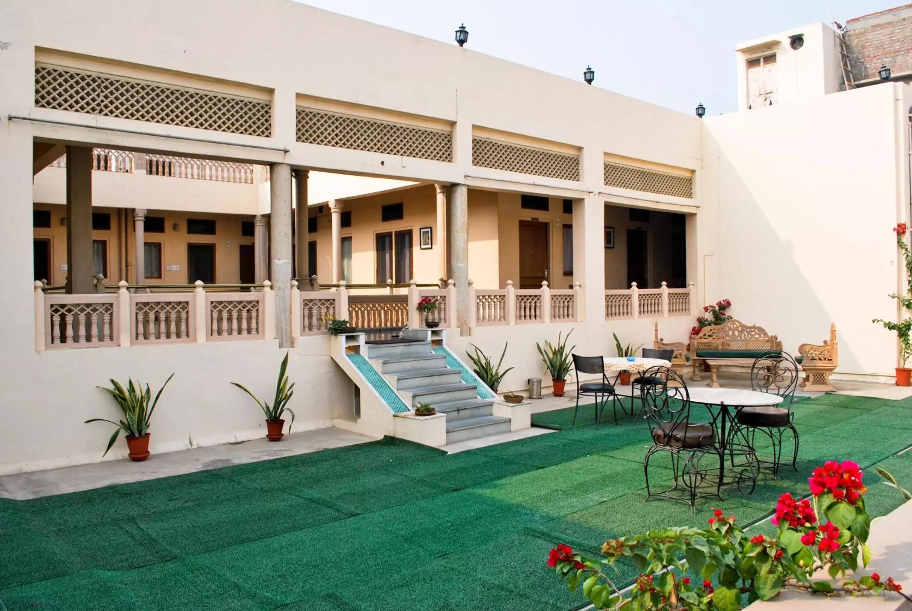 Balcony/Terrace, Swimming Pool in Hotel Arya Niwas