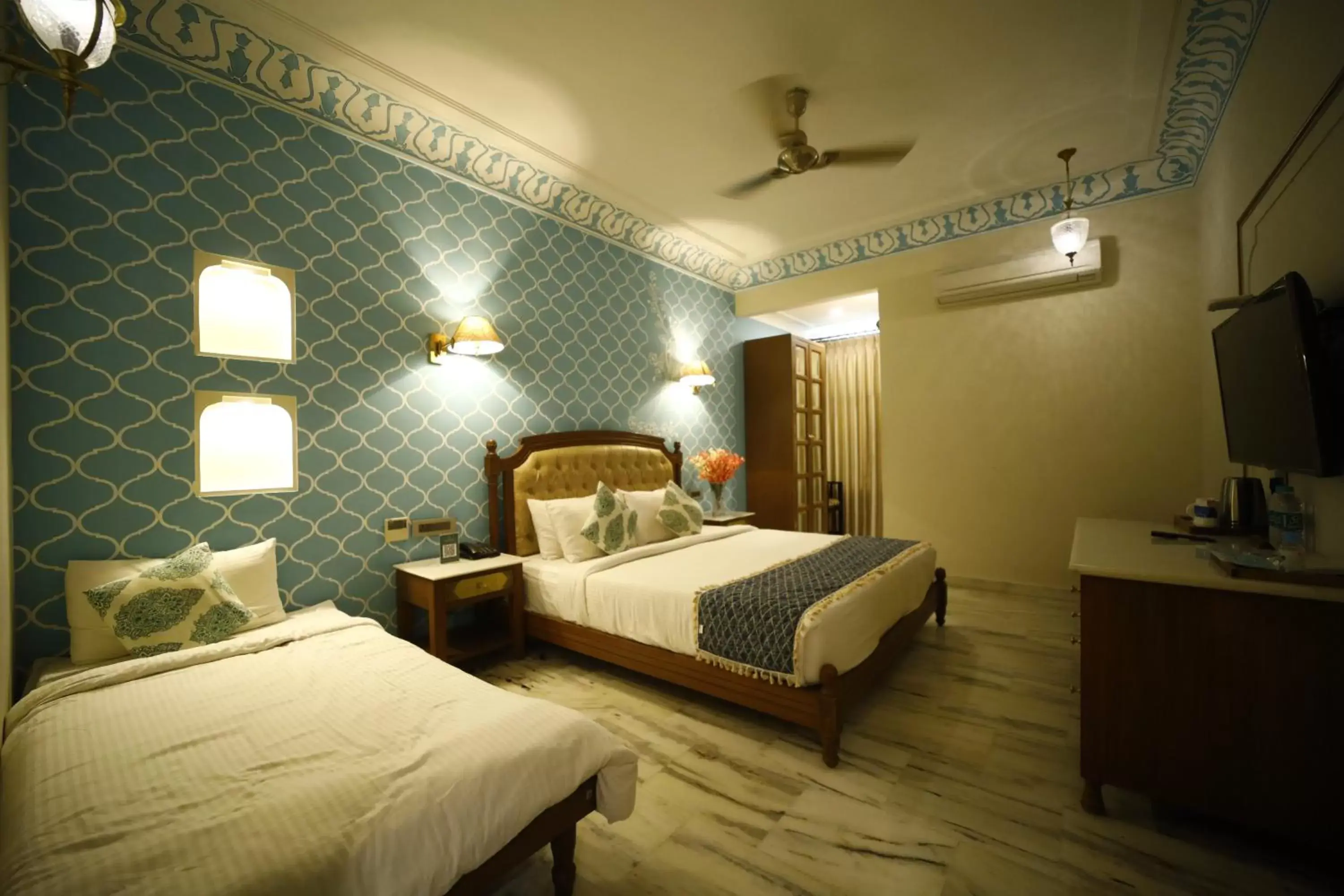 Photo of the whole room, Bed in Laxmi Palace Heritage Boutique Hotel