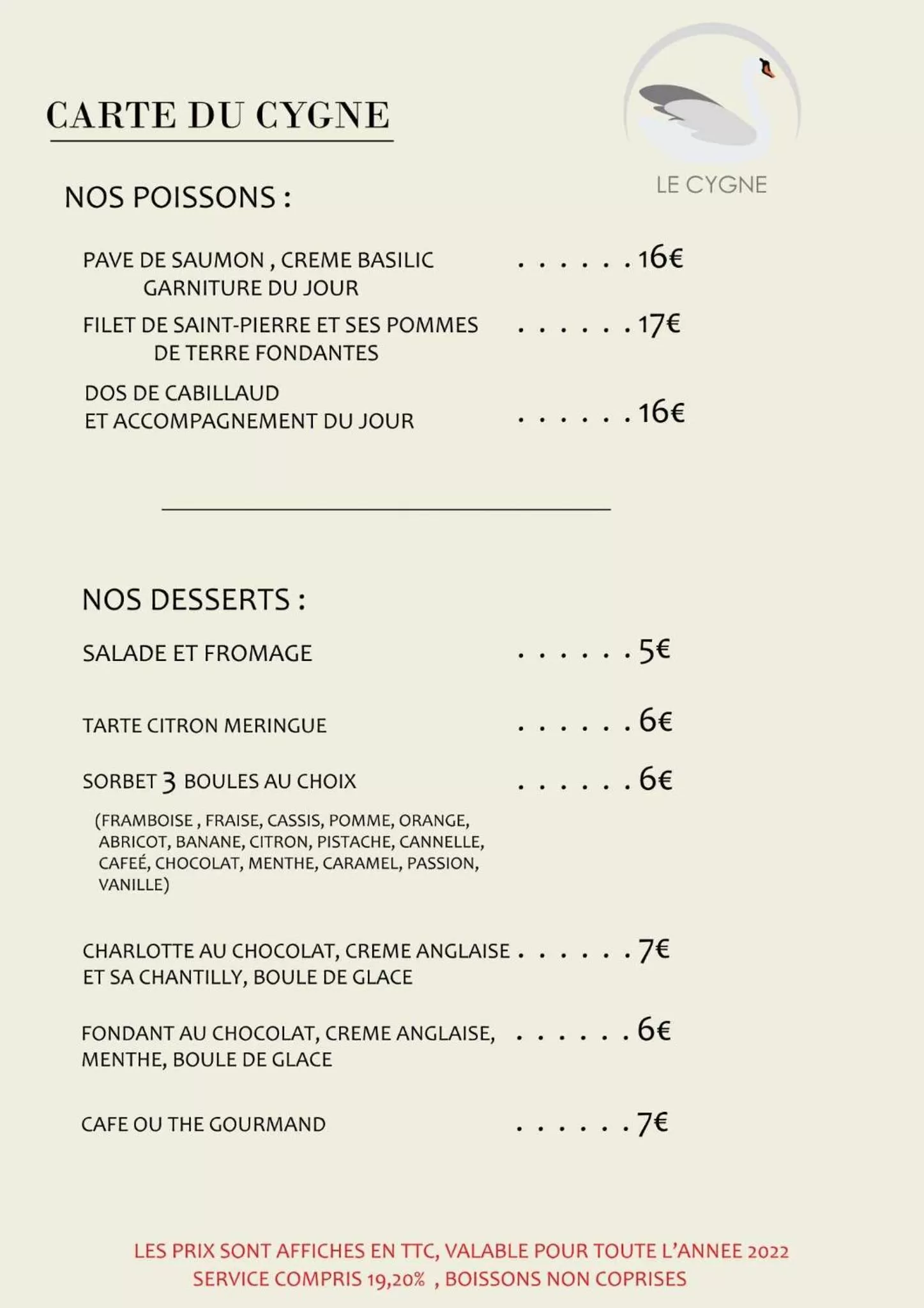 Restaurant/places to eat in Hotel Restaurant Le Cygne