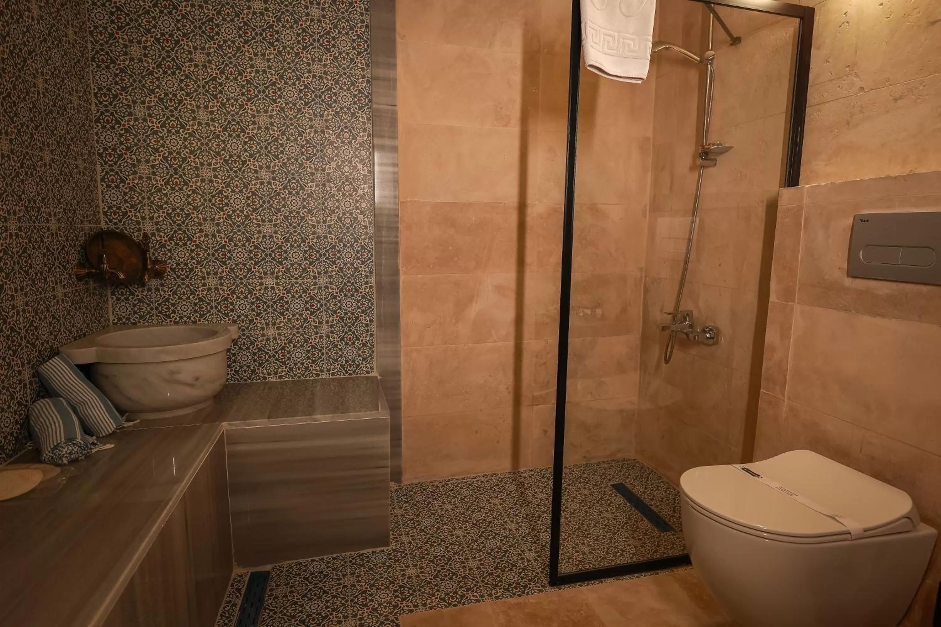 Shower in Mia Cappadocia Cave Hotel