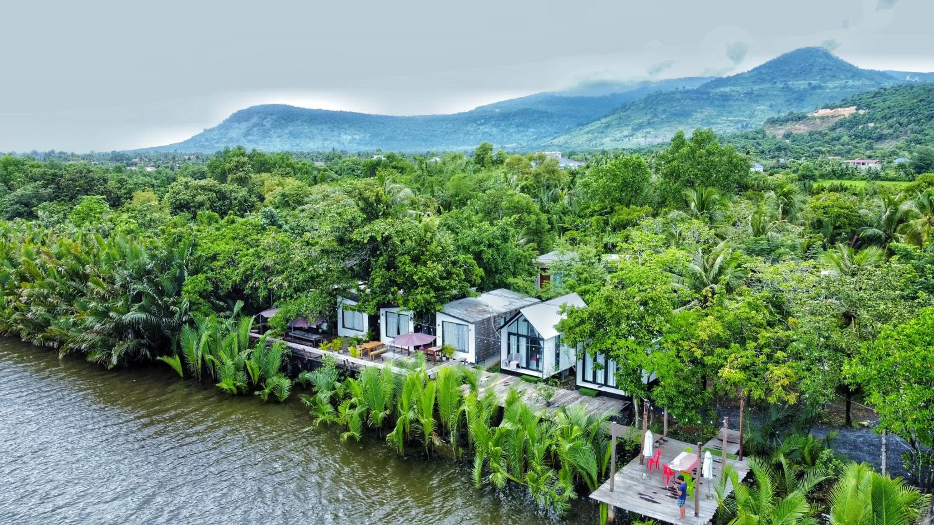 Natural landscape, Bird's-eye View in Kampot Riverfront Boutique