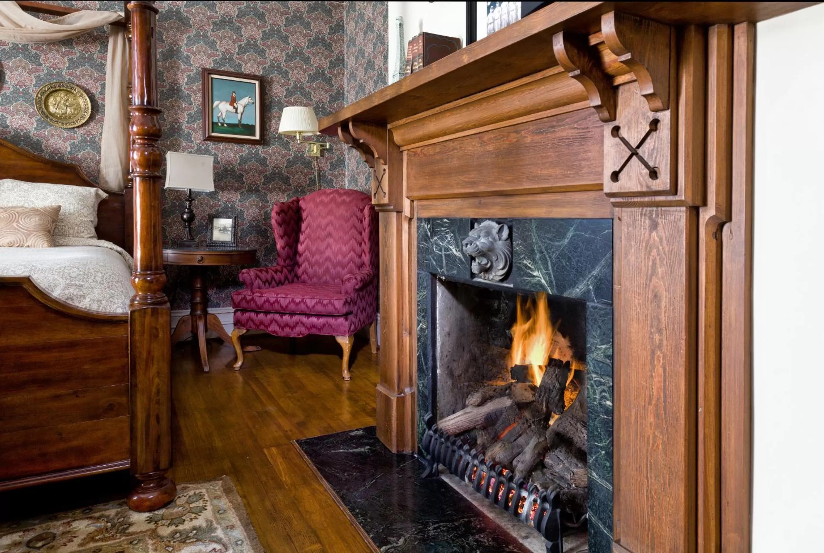 Decorative detail, Bed in The Reynolds Mansion