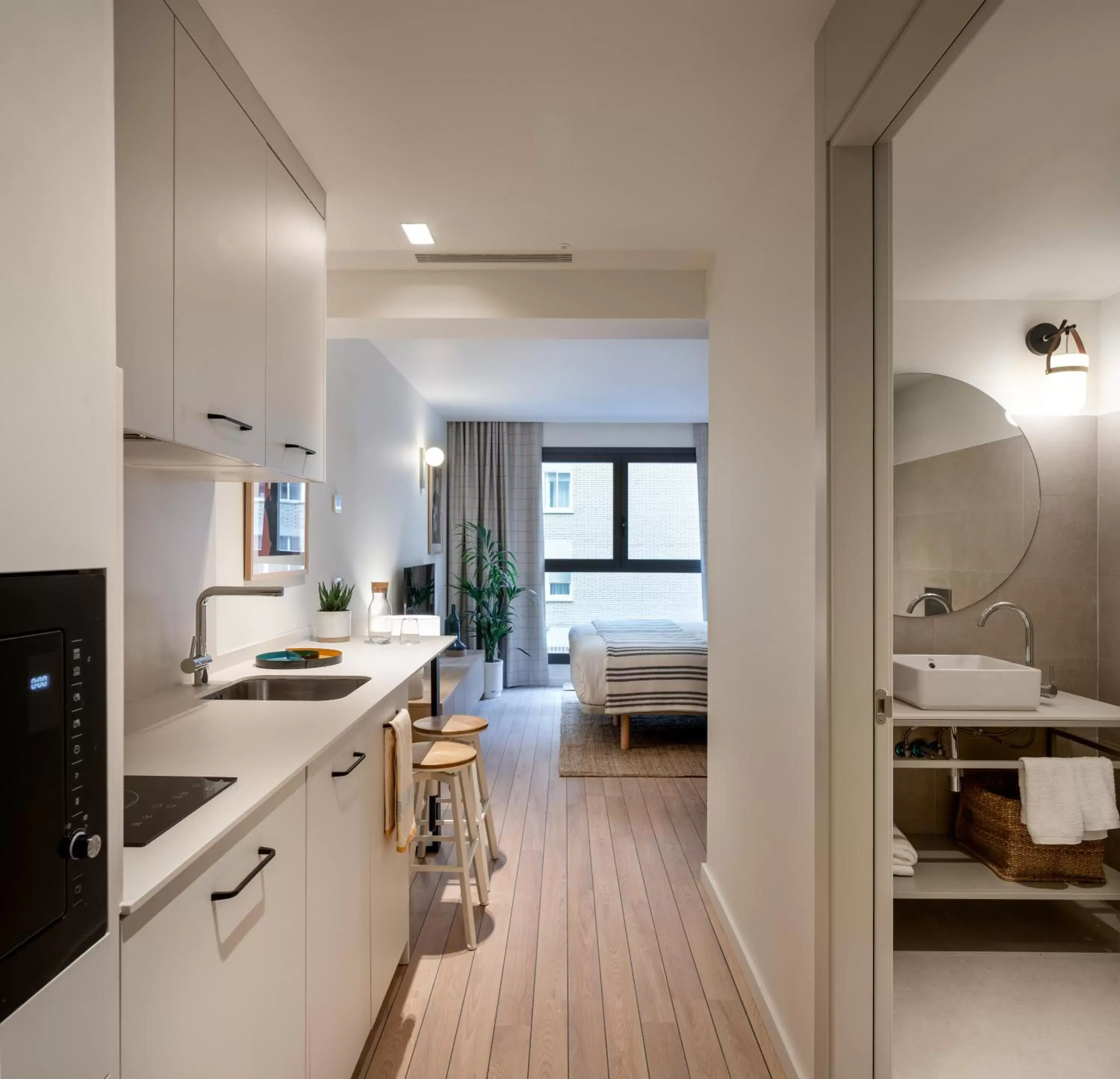 Bed in Apartahotel Líbere Vitoria Bed in Apartahotel Líbere Vitoria