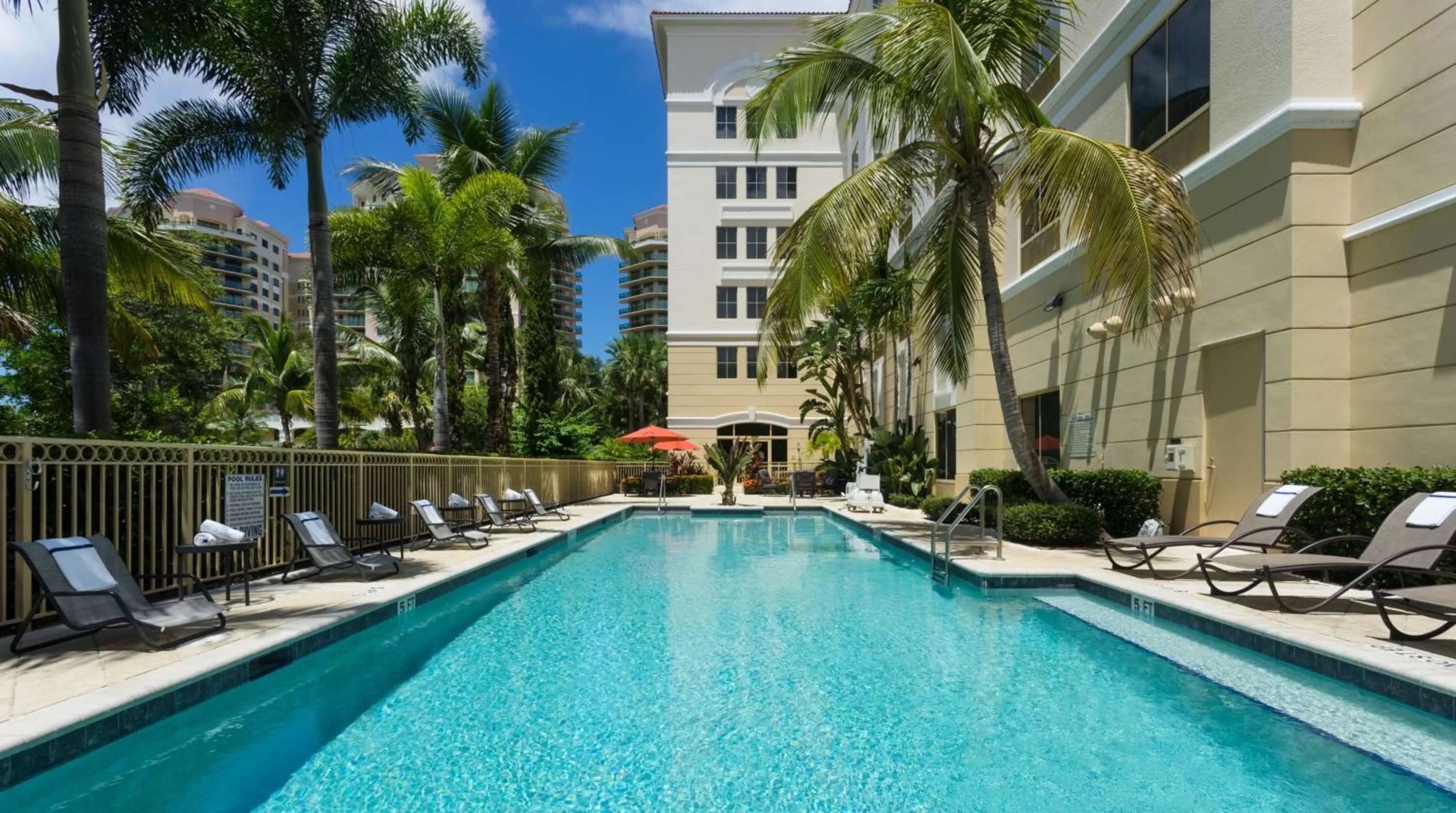 Pool view in Hilton Garden Inn Palm Beach Gardens