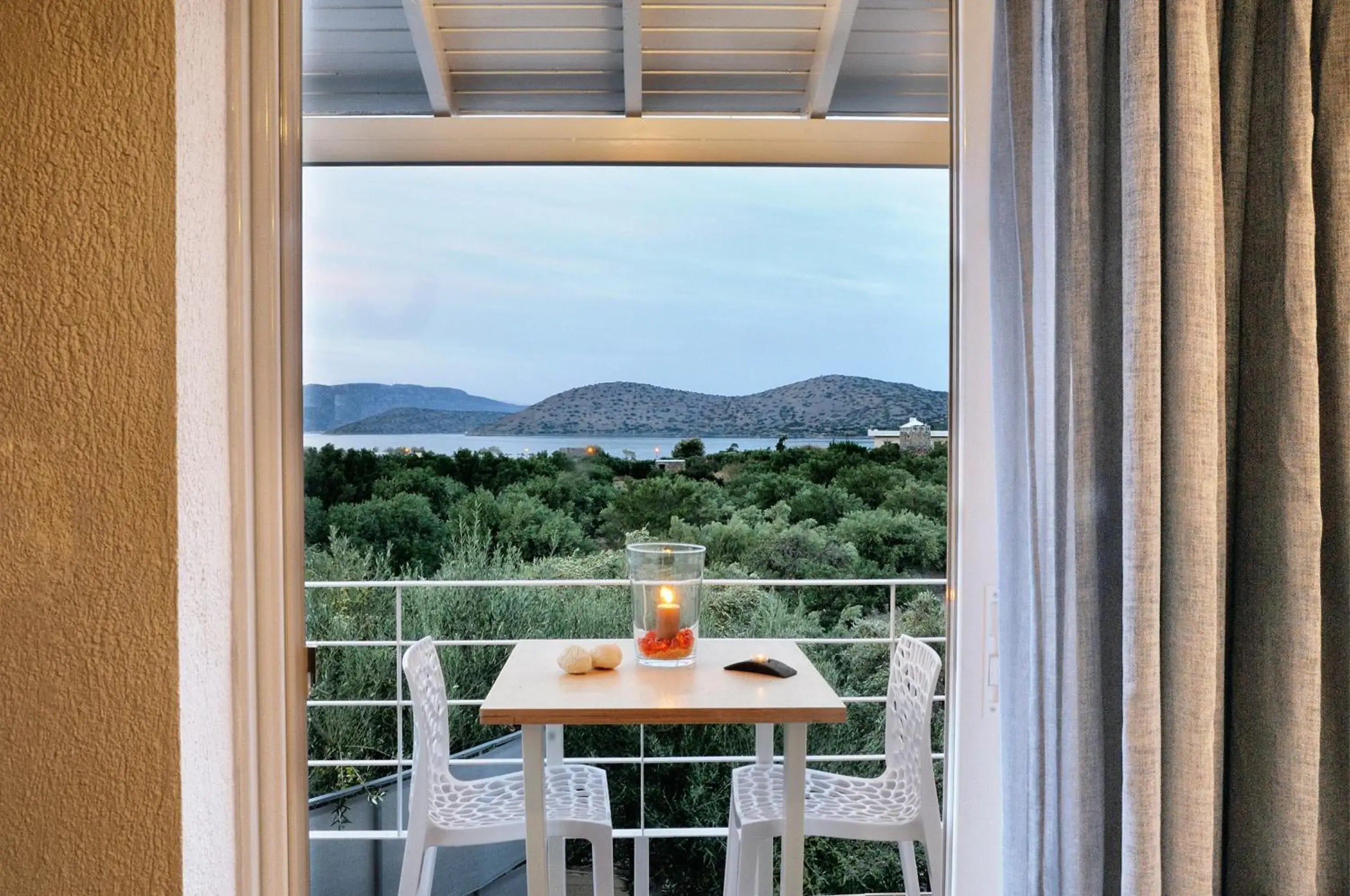 Balcony/Terrace, Mountain View in Elounda Krini Hotel