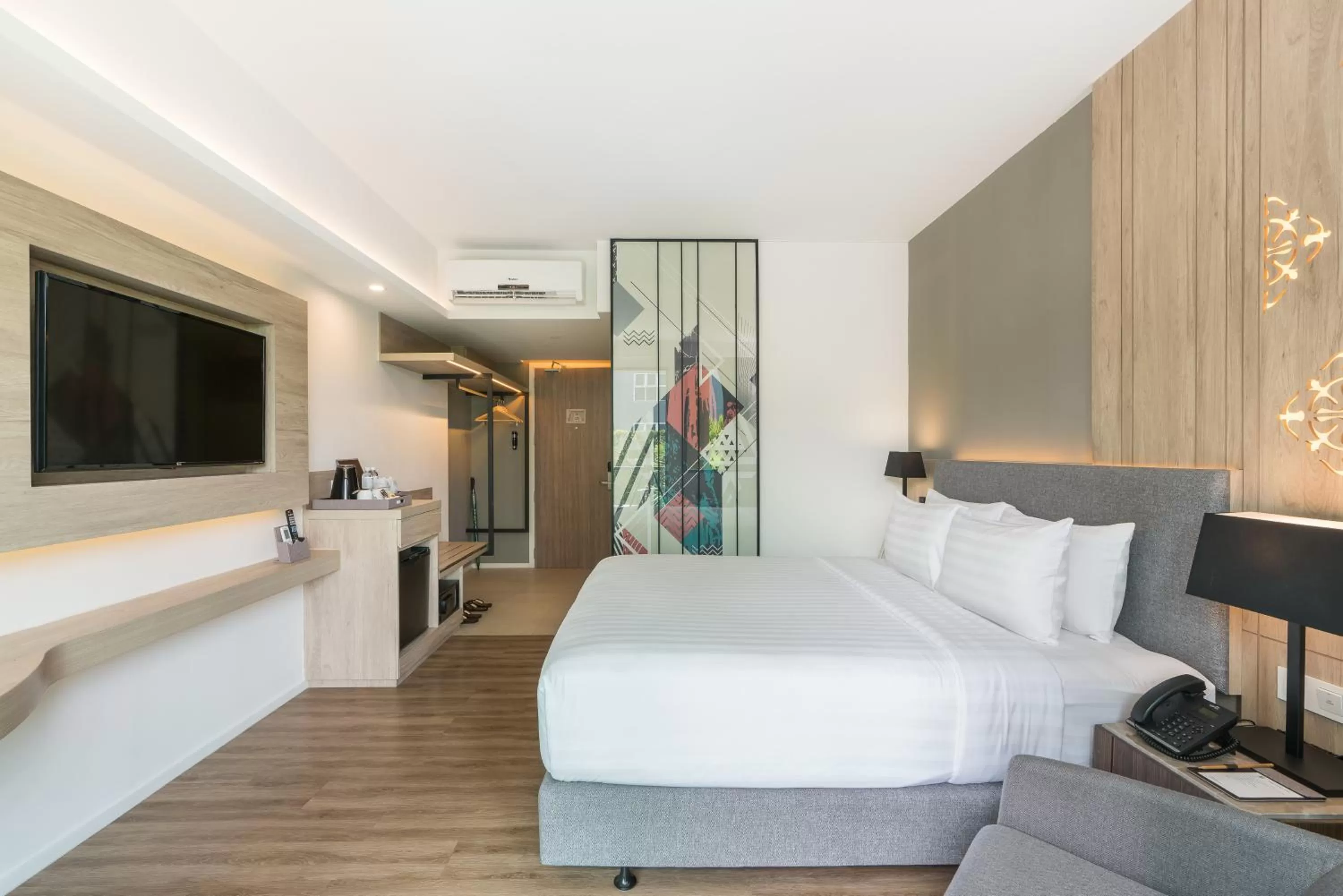 Bed in Hotel Amber Pattaya