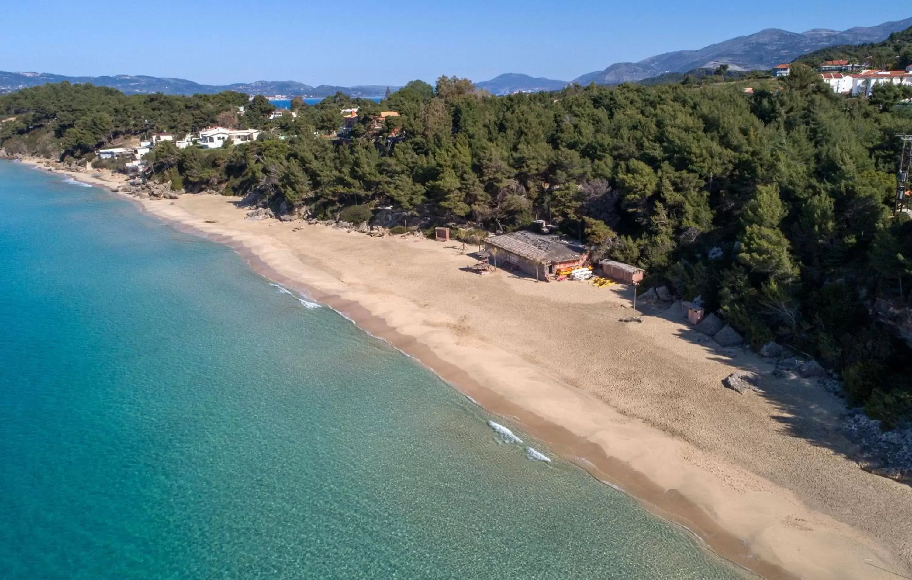 Beach, Bird's-eye View in Mouikis Hotel Kefalonia