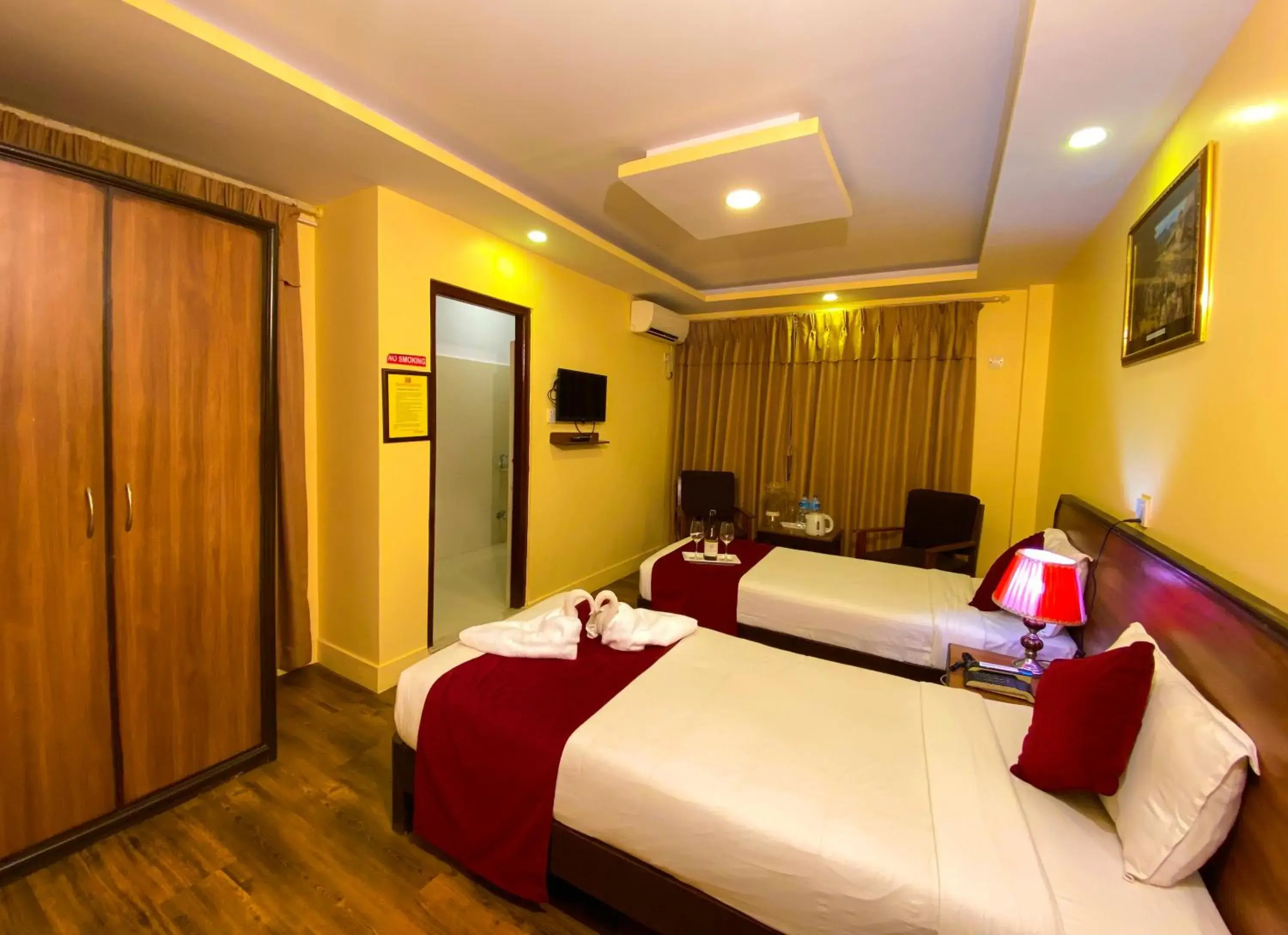 Bed in Thamel Grand Hotel