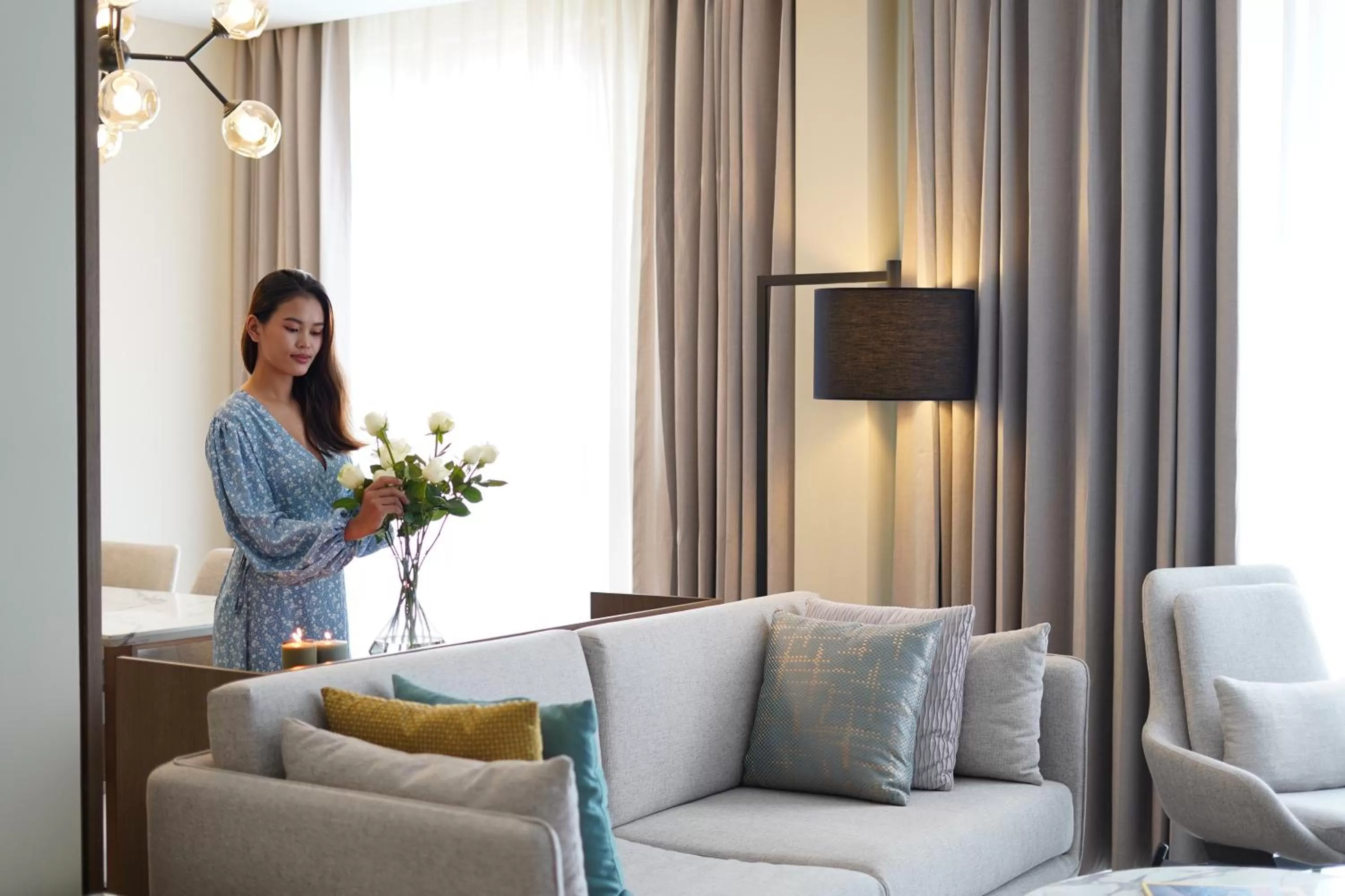 Living room in Oakwood Premier Phnom Penh