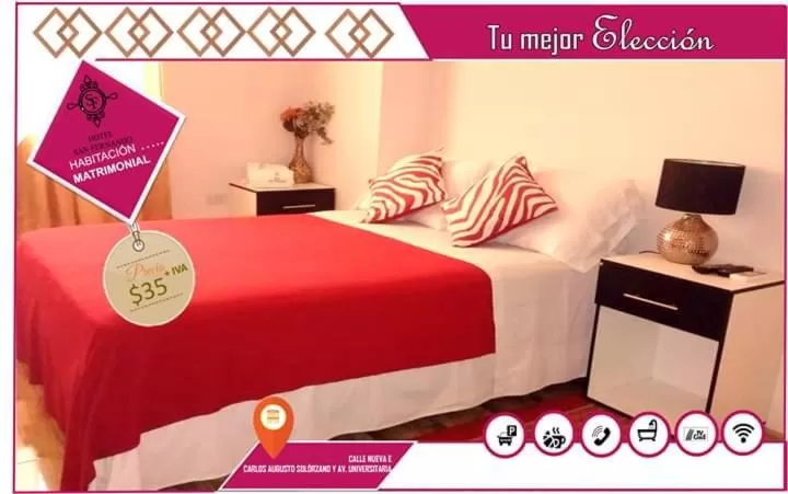 Bed in Hotel San Fernando