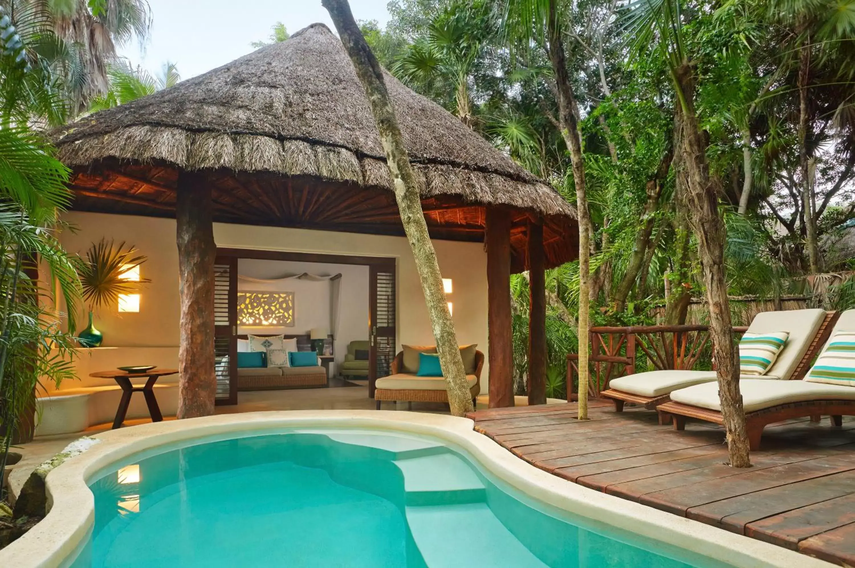 Balcony/Terrace, Swimming Pool in Viceroy Riviera Maya, a Luxury Villa Resort